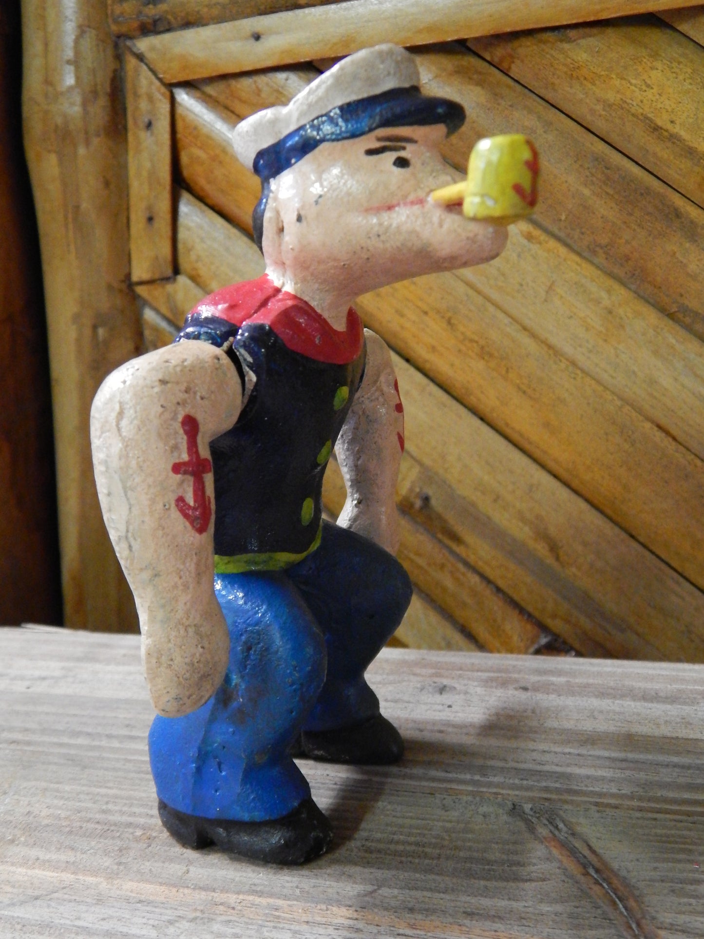 Cast Iron Figurine - Popeye Motorcycle Patrol-Jantiques LLC.