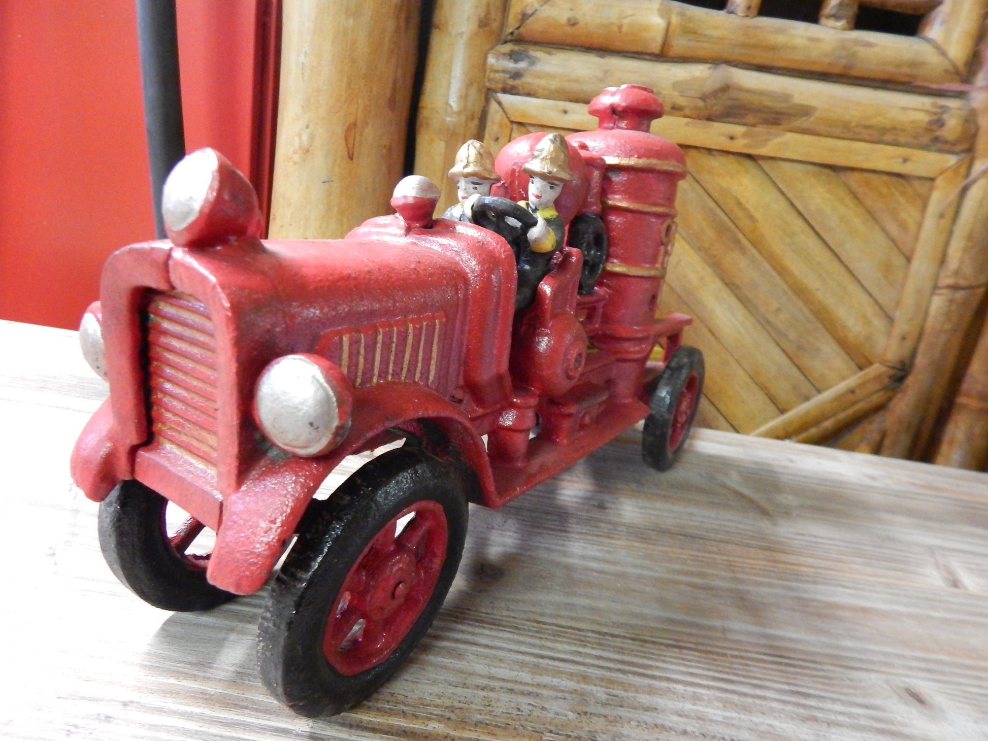 Cast Iron Fire Truck - Hubley Fire Engine-Jantiques LLC.