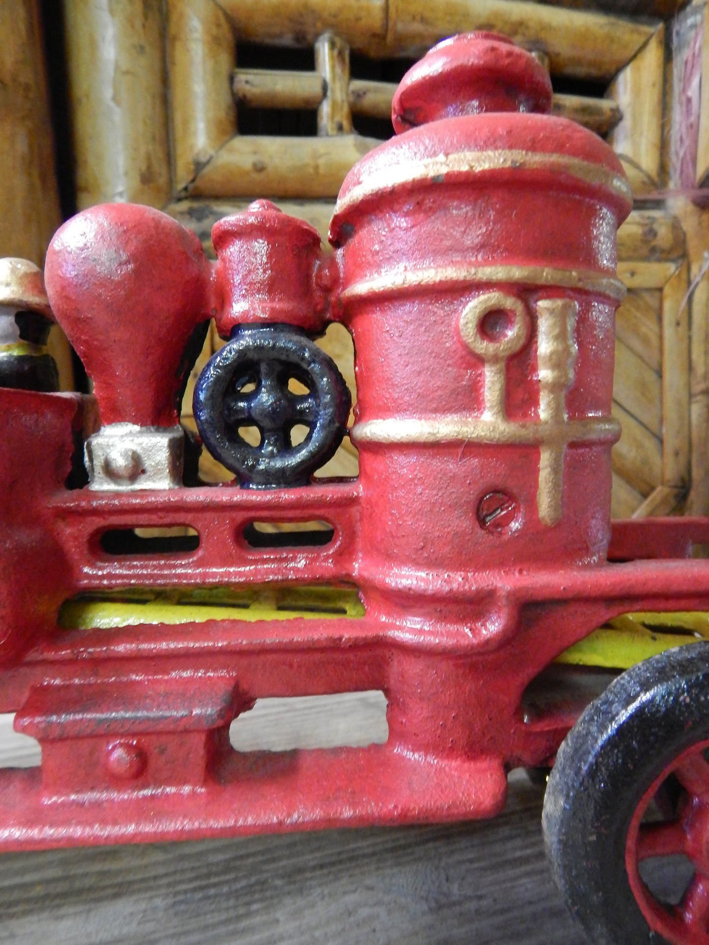 Cast Iron Fire Truck - Hubley Fire Engine-Jantiques LLC.