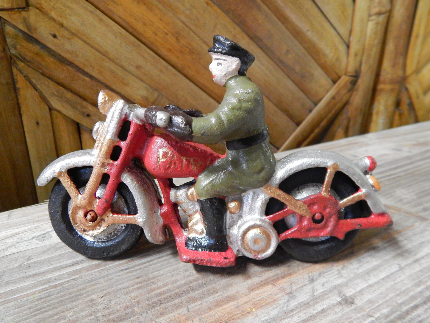 Cast Iron Figurine - Hubley Motorcycle Patrol-Jantiques LLC.