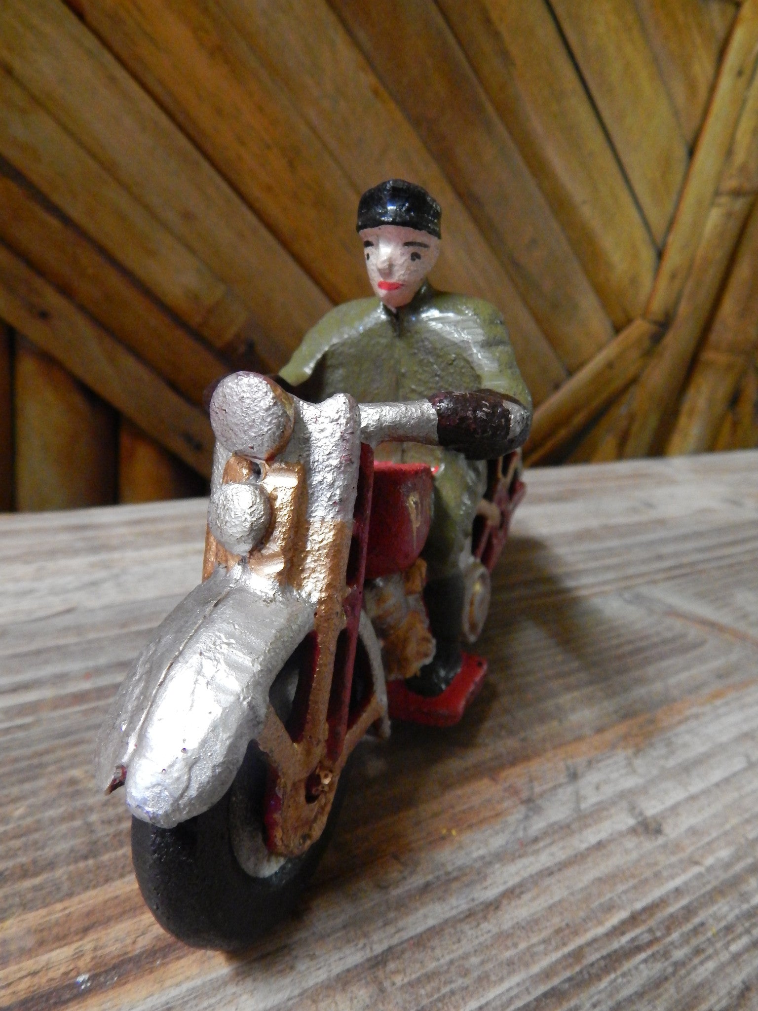 Cast Iron Figurine - Hubley Motorcycle Patrol-Jantiques LLC.