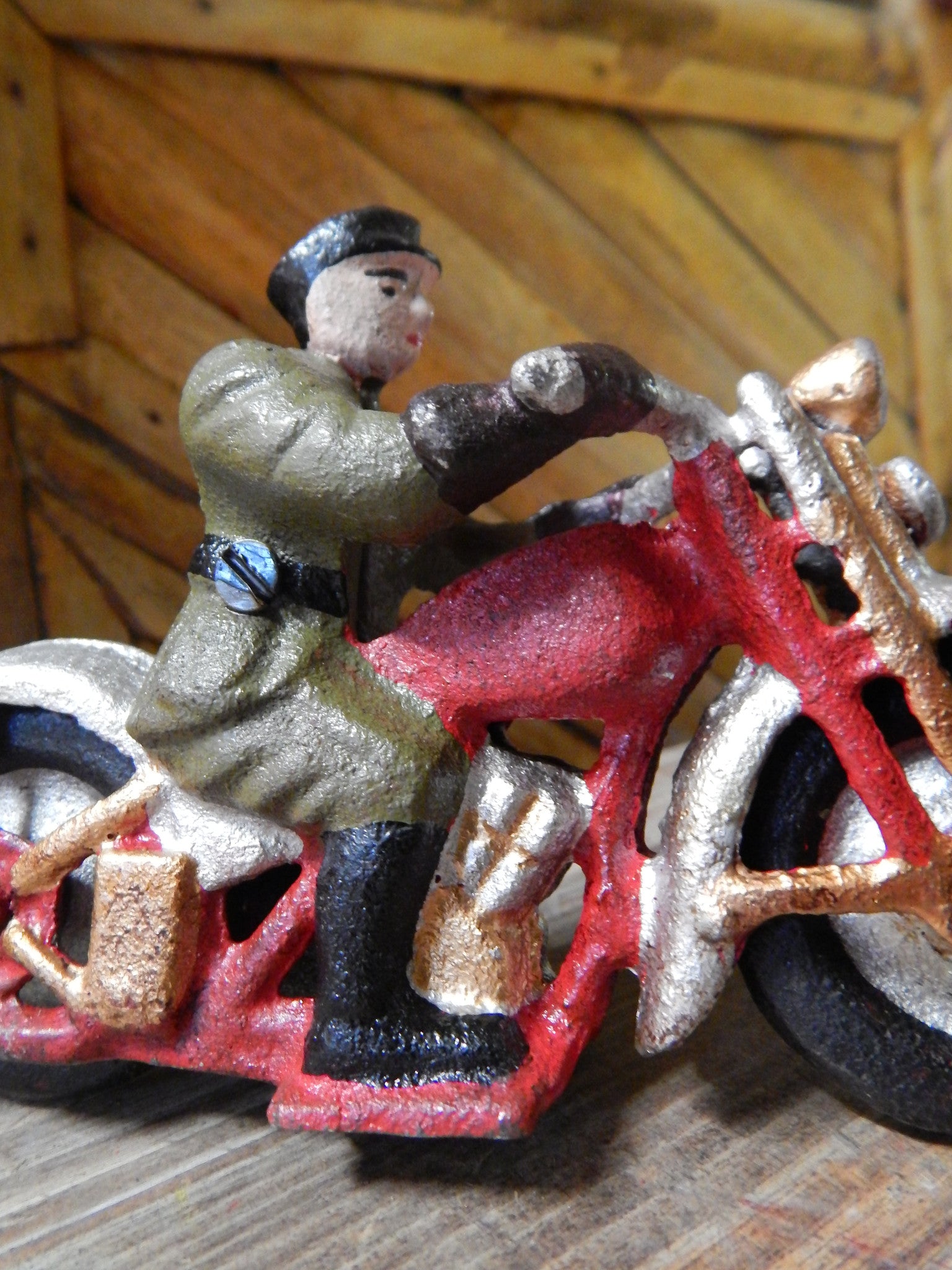 Cast Iron Figurine - Hubley Motorcycle Patrol-Jantiques LLC.