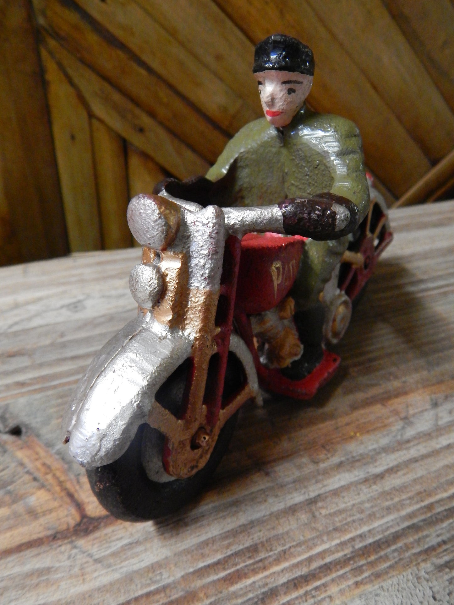 Cast Iron Figurine - Hubley Motorcycle Patrol-Jantiques LLC.