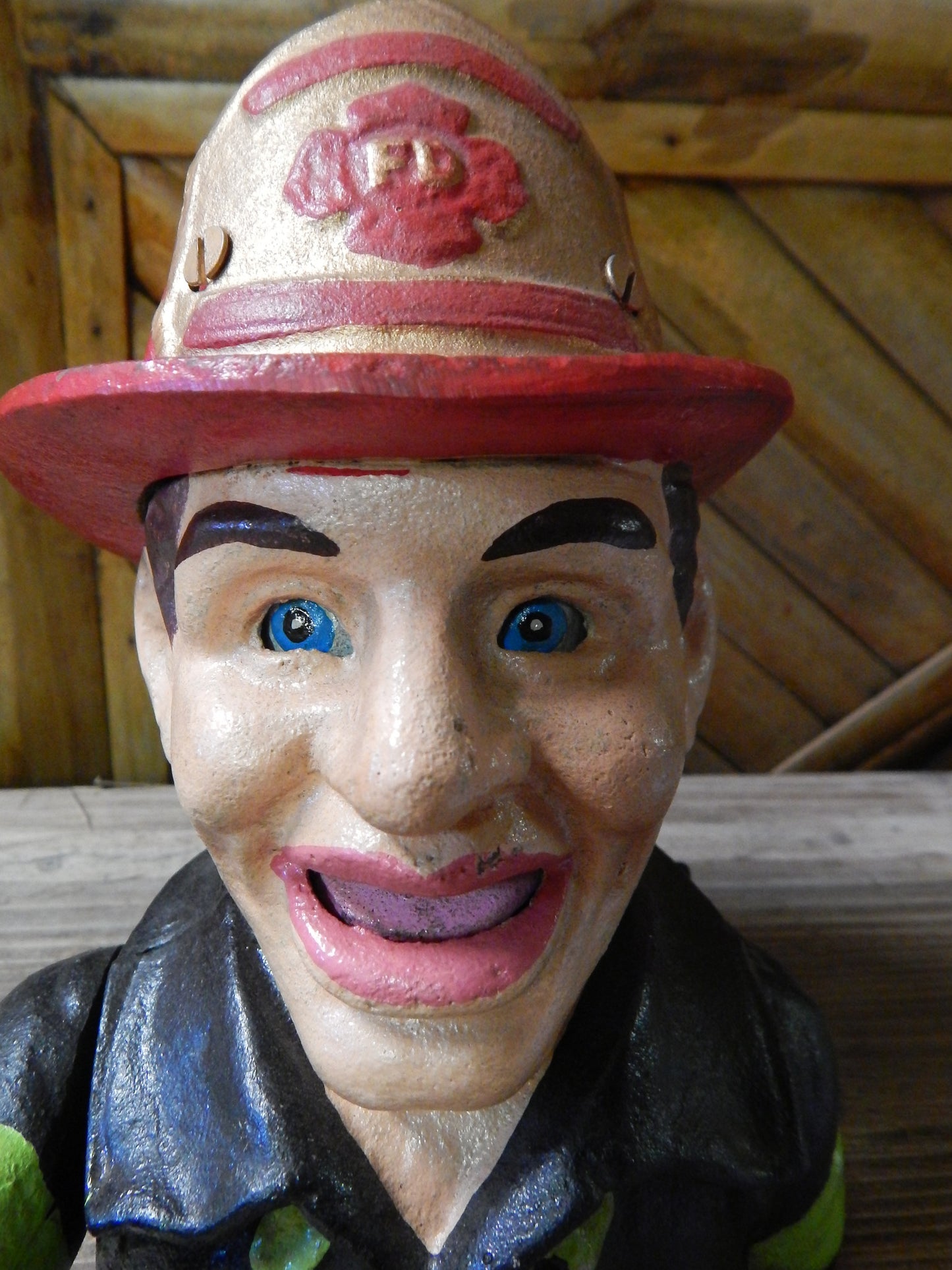 Fireman Cast Iron Mechanical Bank - Fire Man-Jantiques LLC.