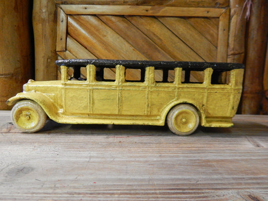 Cast Iron Figurine - Yellow OMNI Bus-Jantiques LLC.