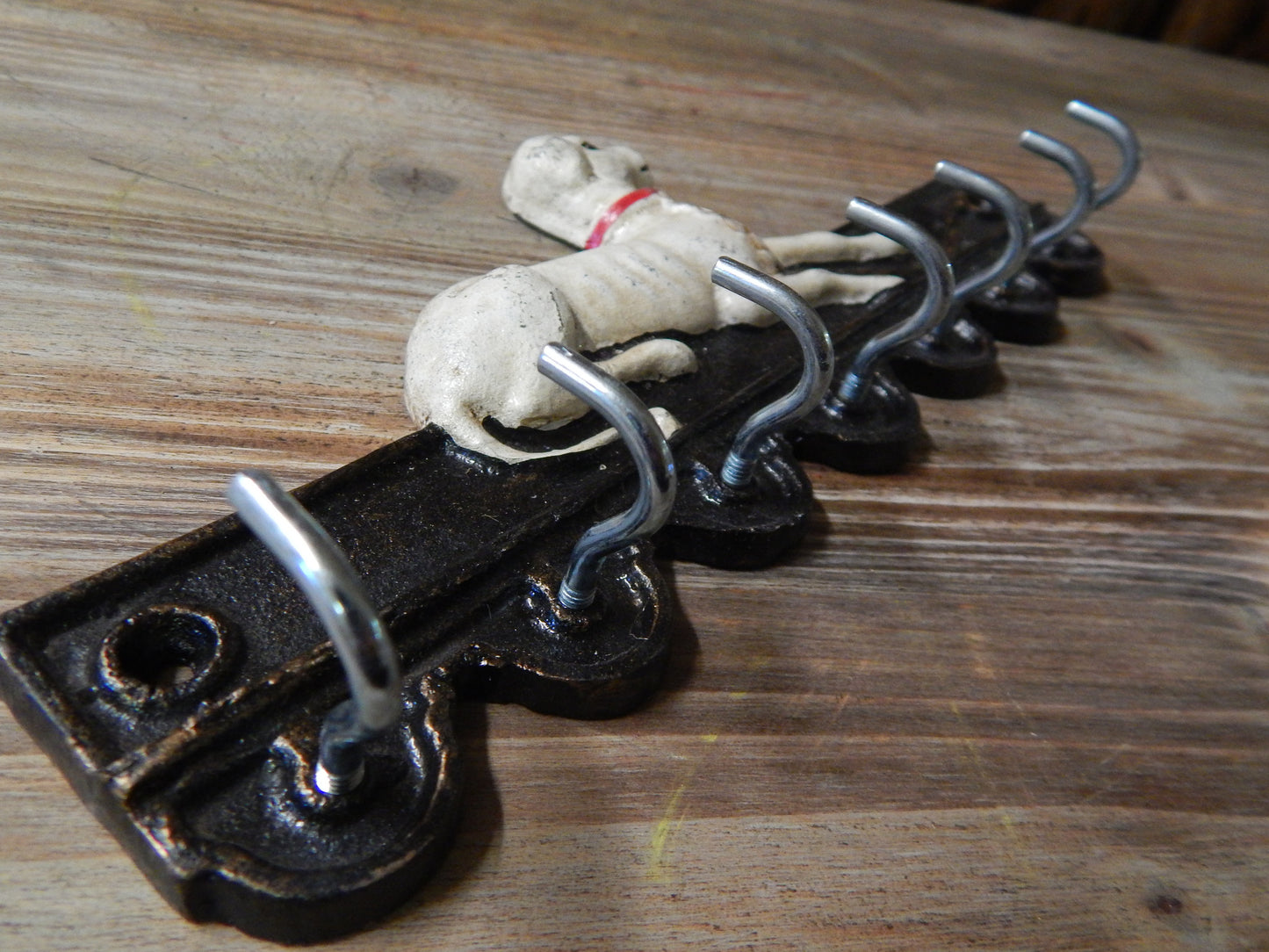 Key Holder Cast Iron - Dog 7 Key Hooks-Jantiques LLC.