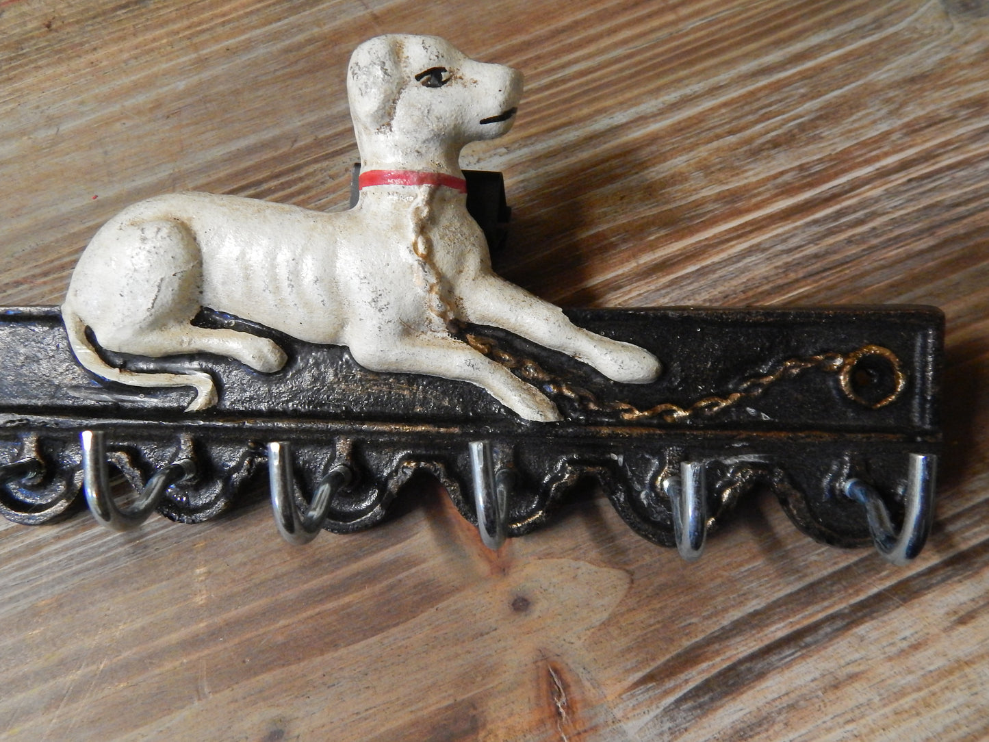 Key Holder Cast Iron - Dog 7 Key Hooks-Jantiques LLC.