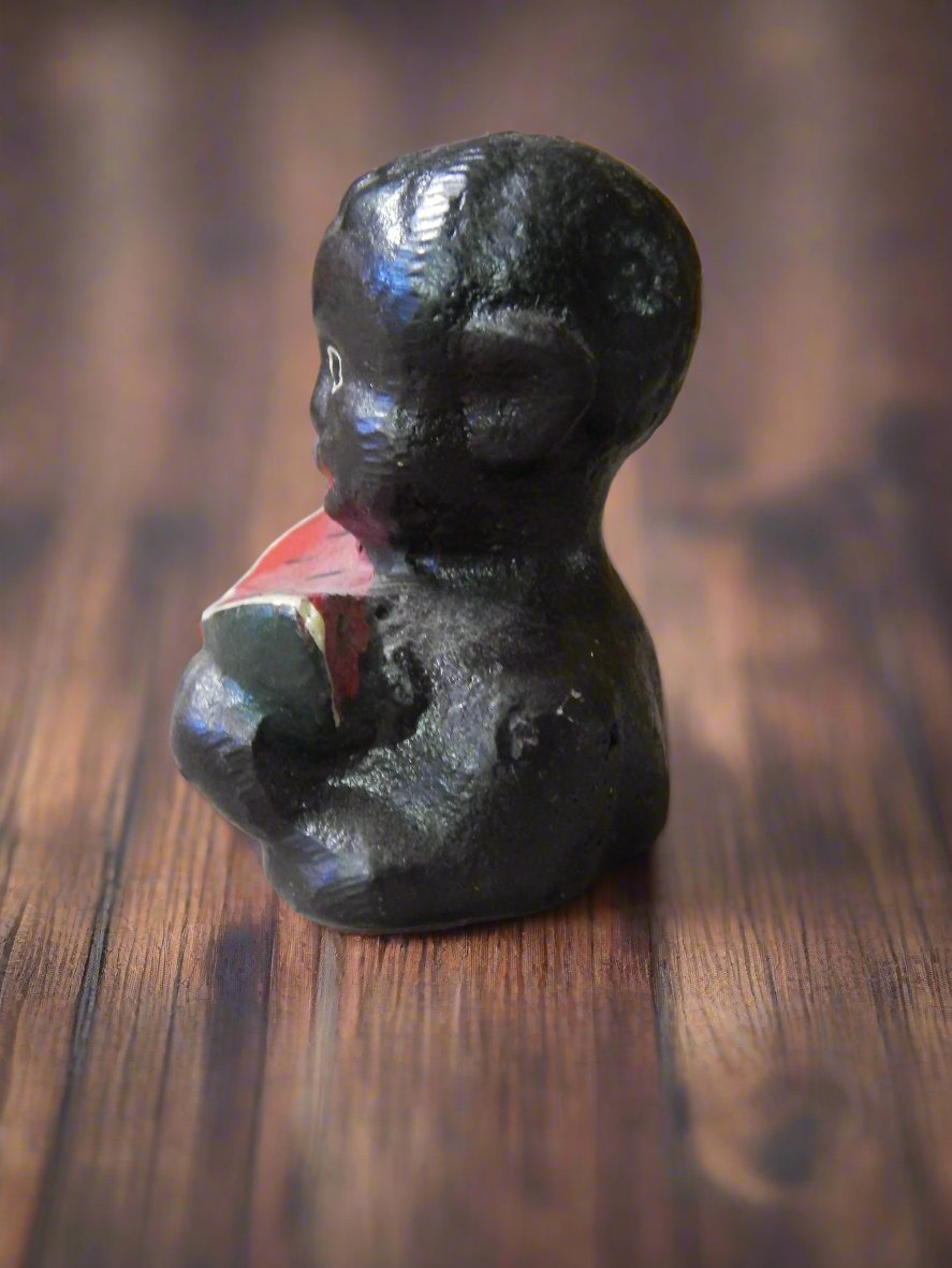 Americana Cast Iron Bank - Americana Boy's Head Eating Watermelon Paper Weight-Jantiques LLC.