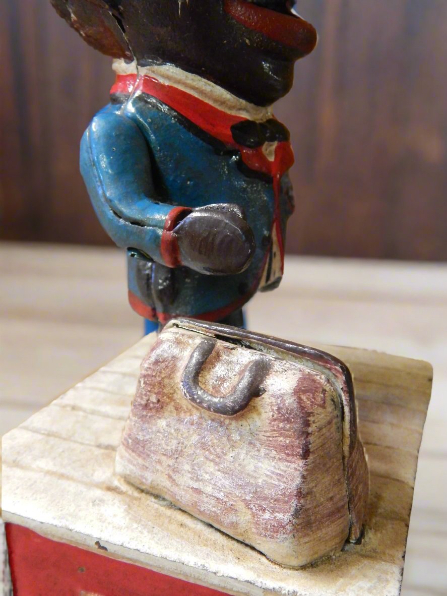 Cast Iron Mechanical Bank - Americana Stump Speaker-Jantiques LLC.