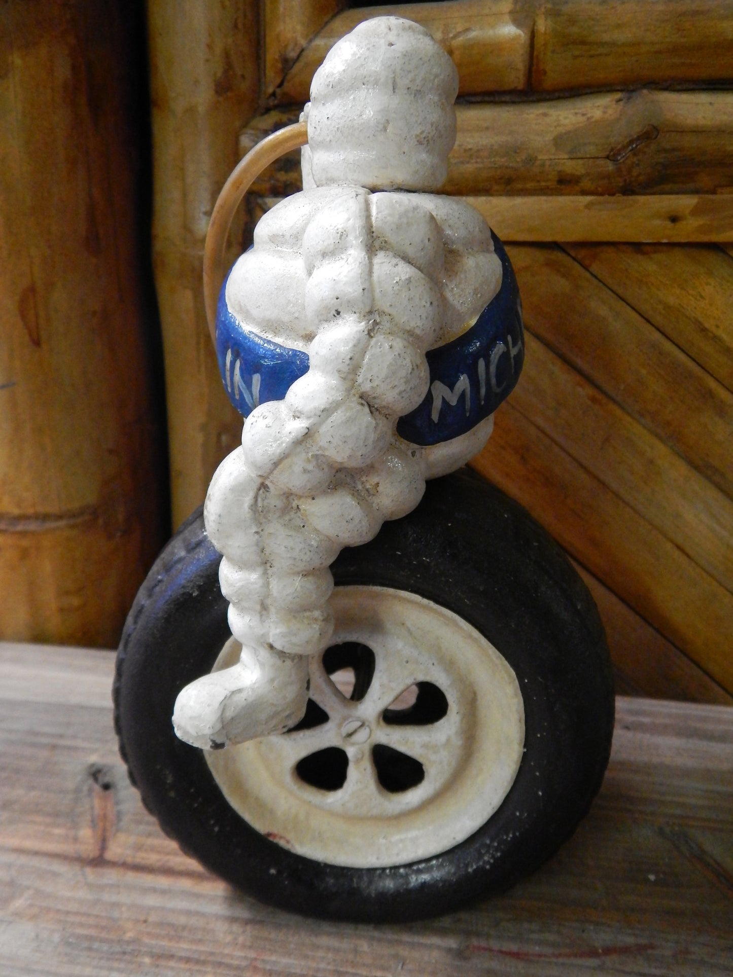 Michelin Figurine -Cast Iron Michelin Man Bibendum on Tire Advertising Piece-Jantiques LLC.