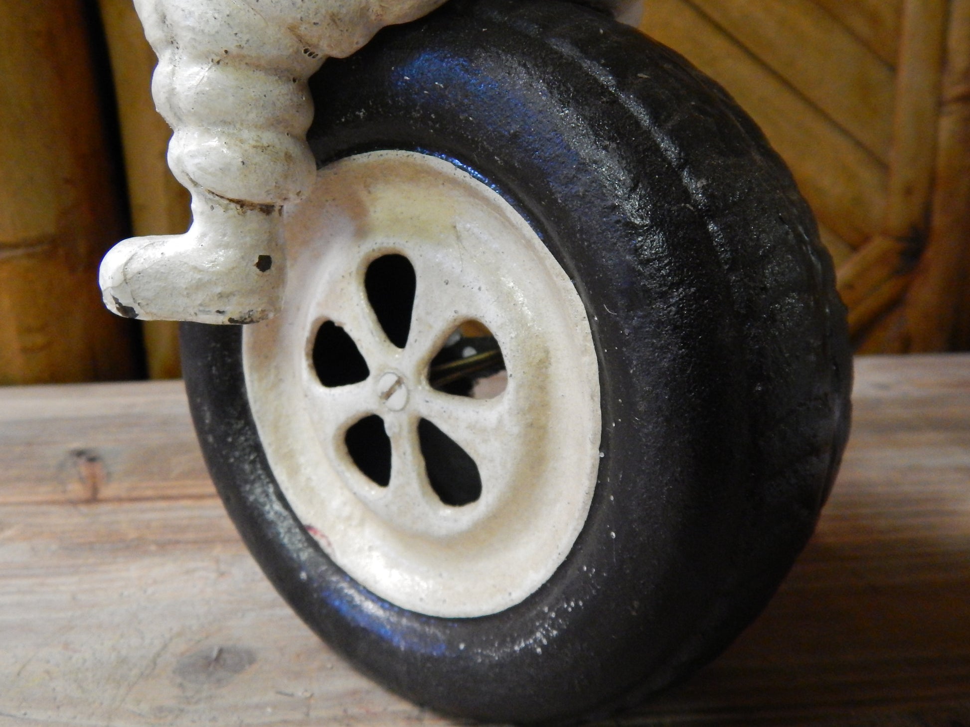 Michelin Figurine -Cast Iron Michelin Man Bibendum on Tire Advertising Piece-Jantiques LLC.