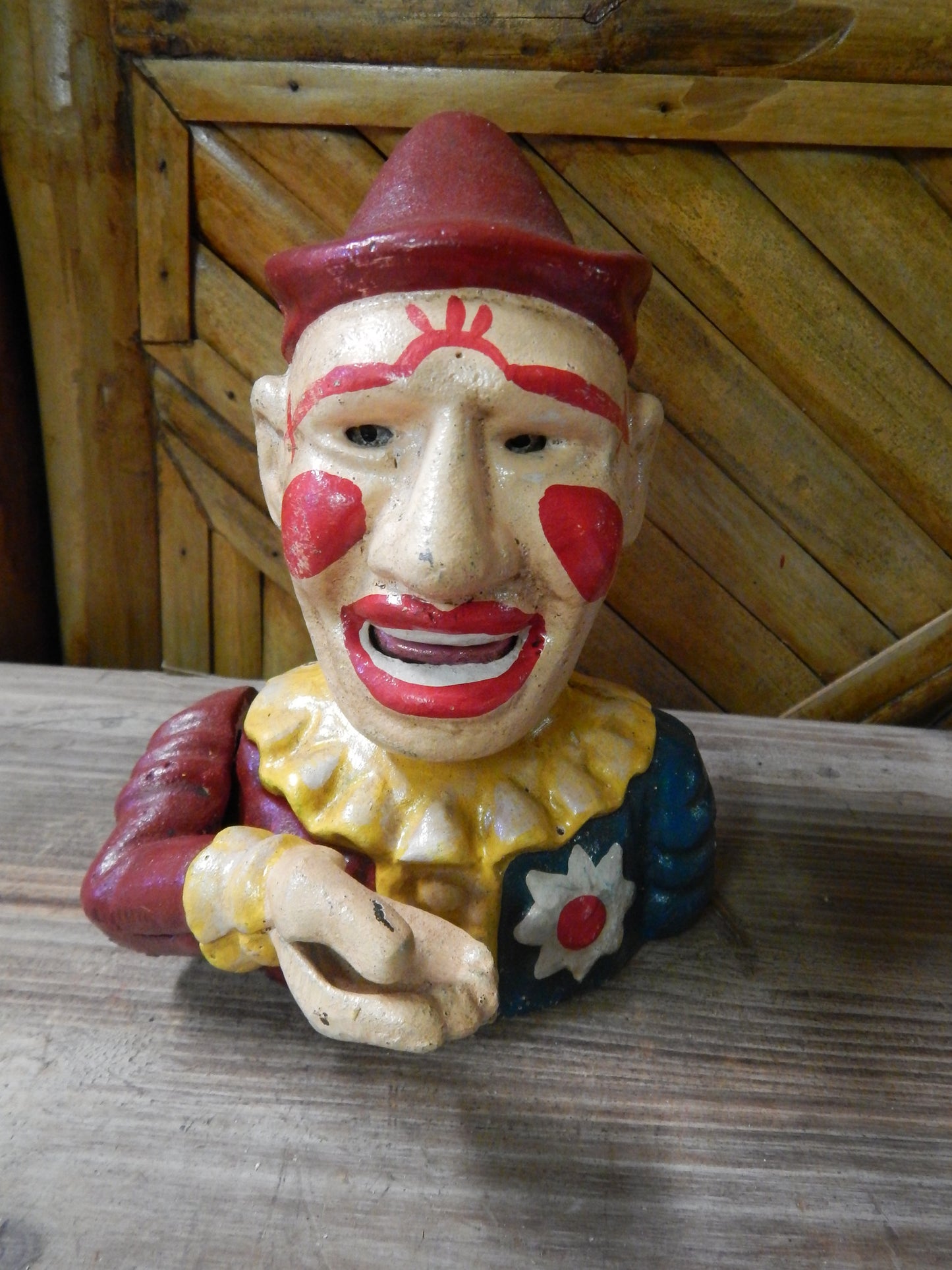 CLOWN Cast Iron Mechanical BANK Clown-Jantiques LLC.