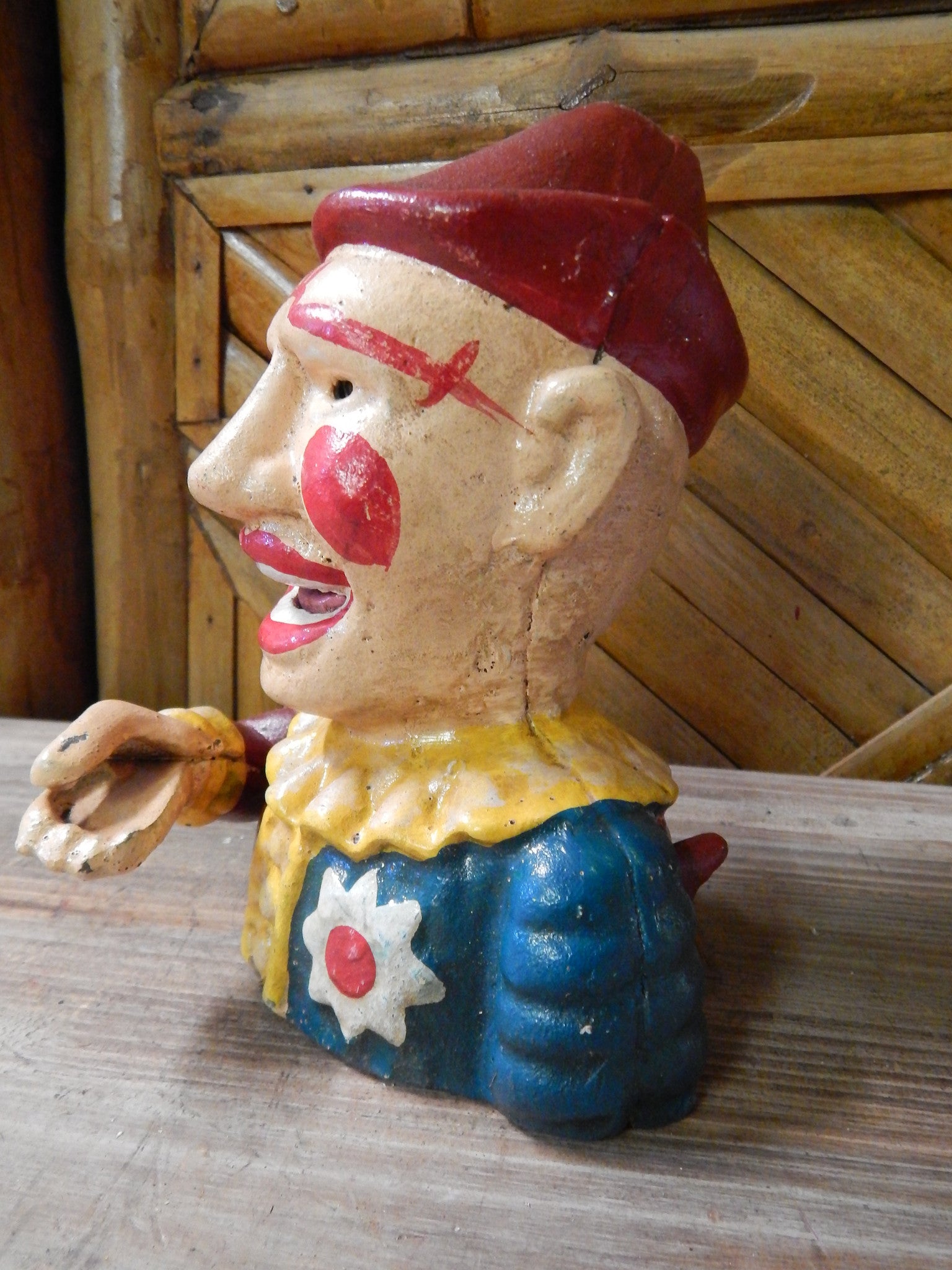 CLOWN Cast Iron Mechanical BANK Clown-Jantiques LLC.