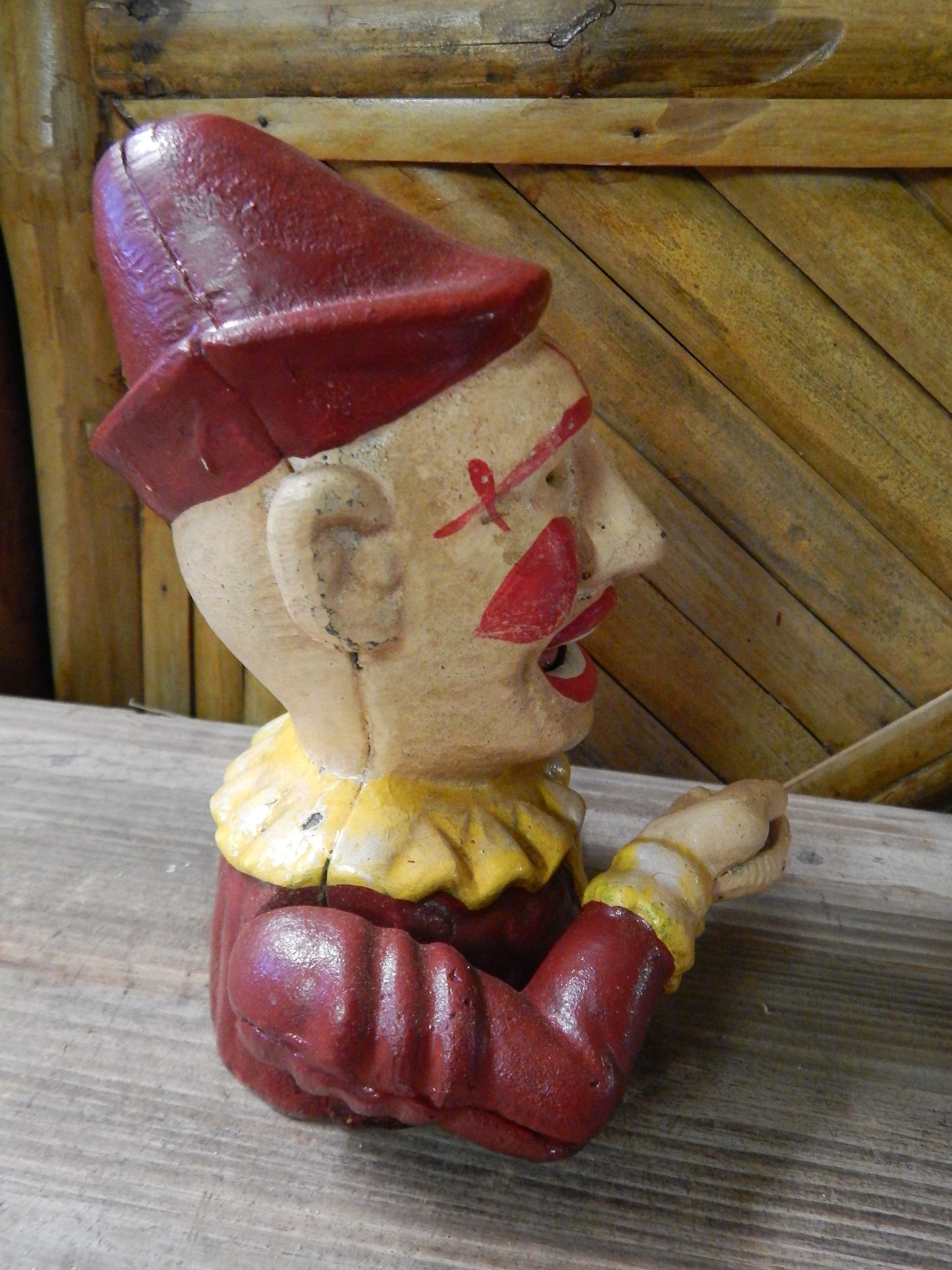 CLOWN Cast Iron Mechanical BANK Clown-Jantiques LLC.