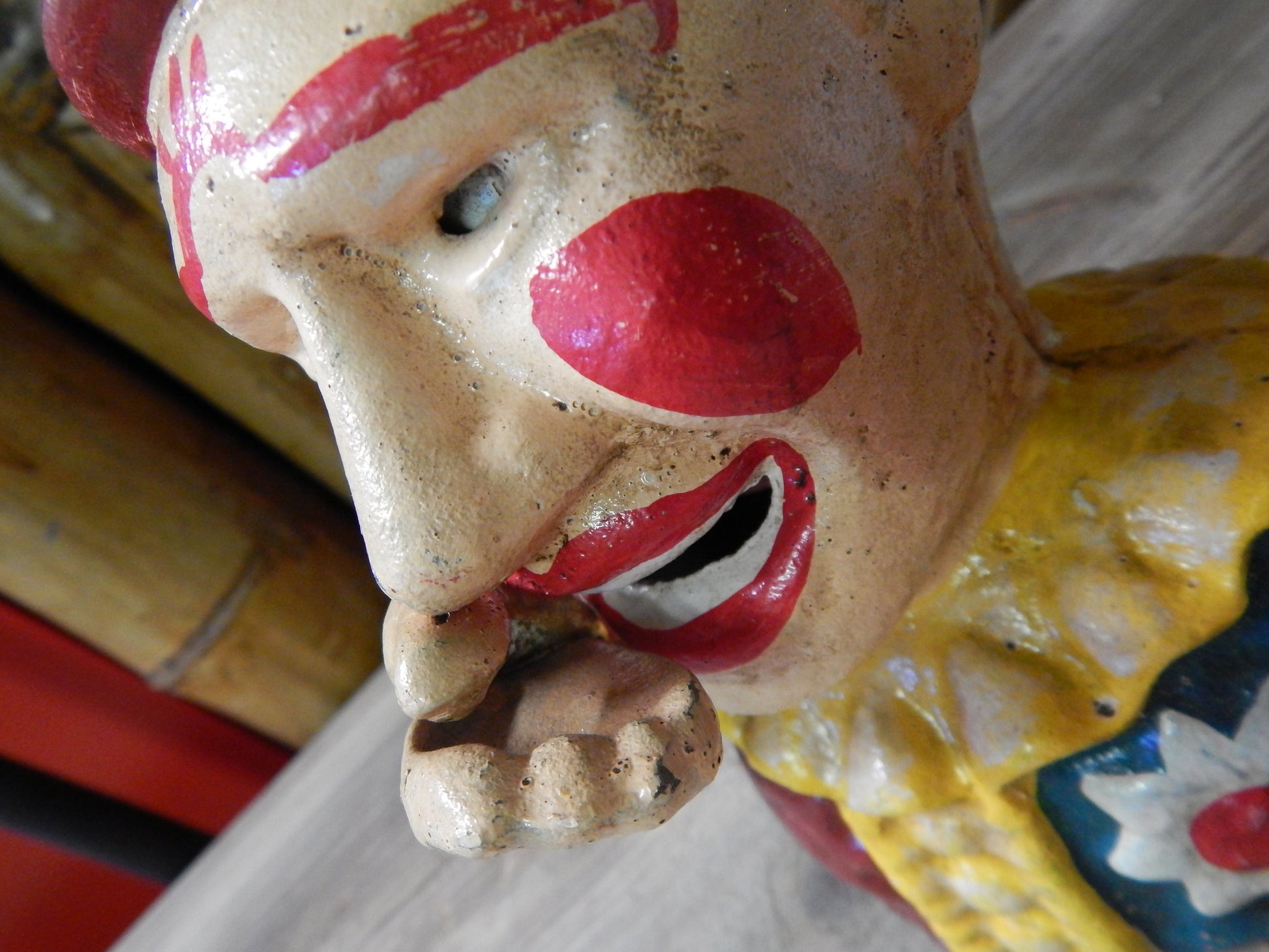 CLOWN Cast Iron Mechanical BANK Clown-Jantiques LLC.