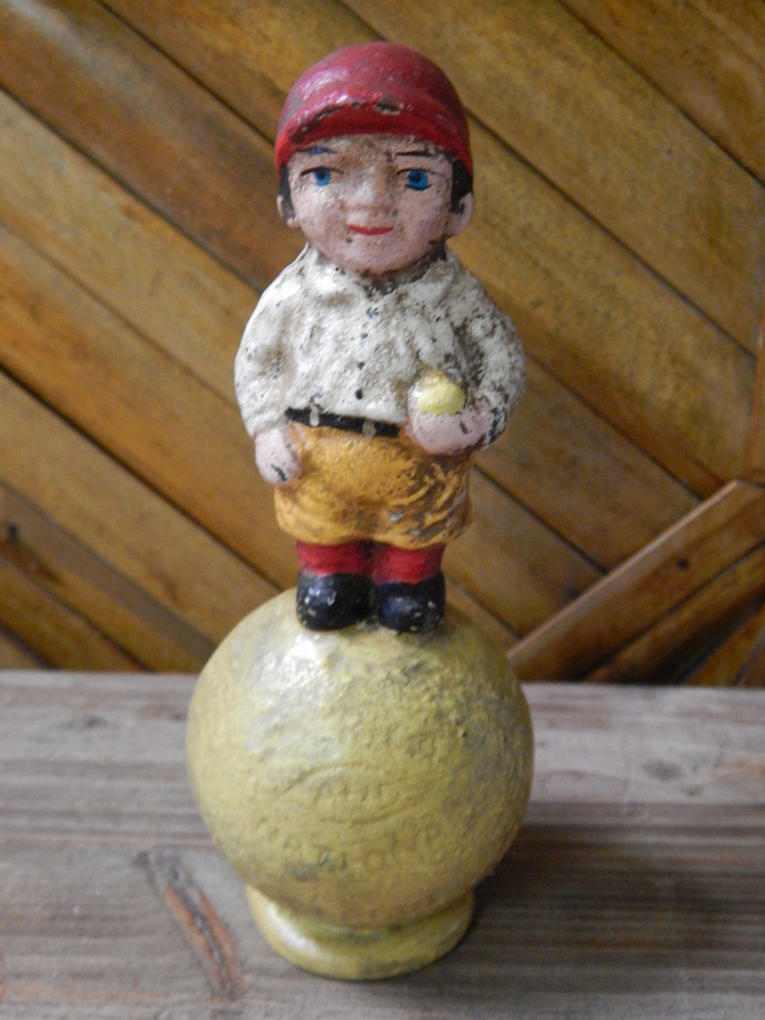 Baseball Cast Iron Bank - Baseball Mascot Still Bank Hubley-Jantiques LLC.