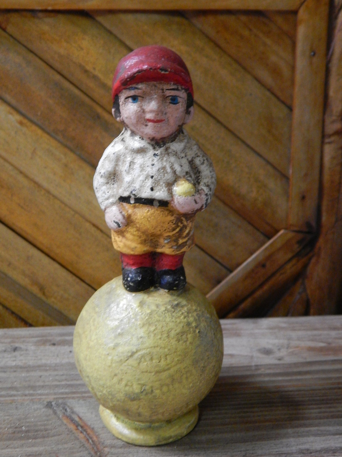 Baseball Cast Iron Bank - Baseball Mascot Still Bank Hubley-Jantiques LLC.