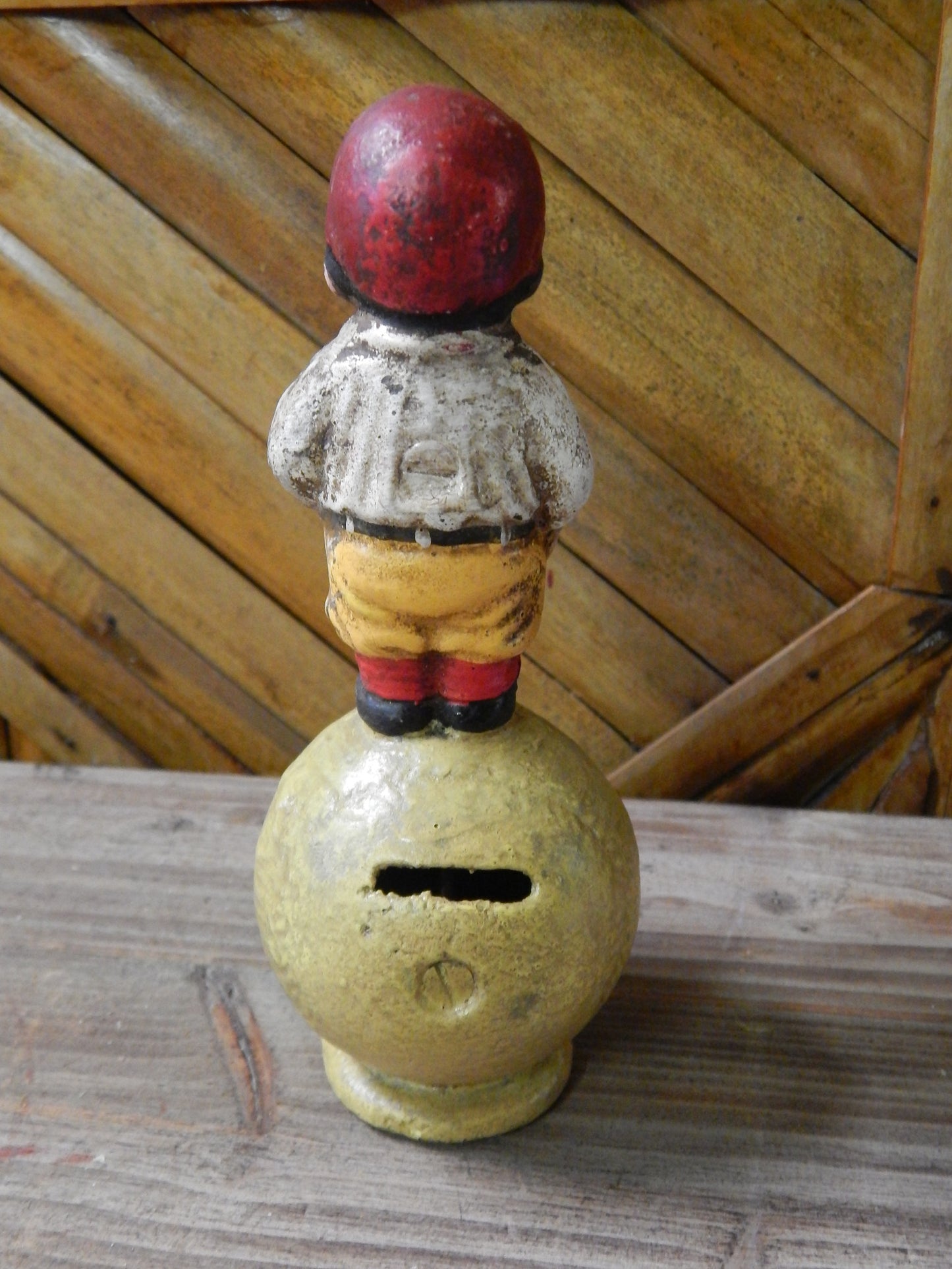 Baseball Cast Iron Bank - Baseball Mascot Still Bank Hubley-Jantiques LLC.