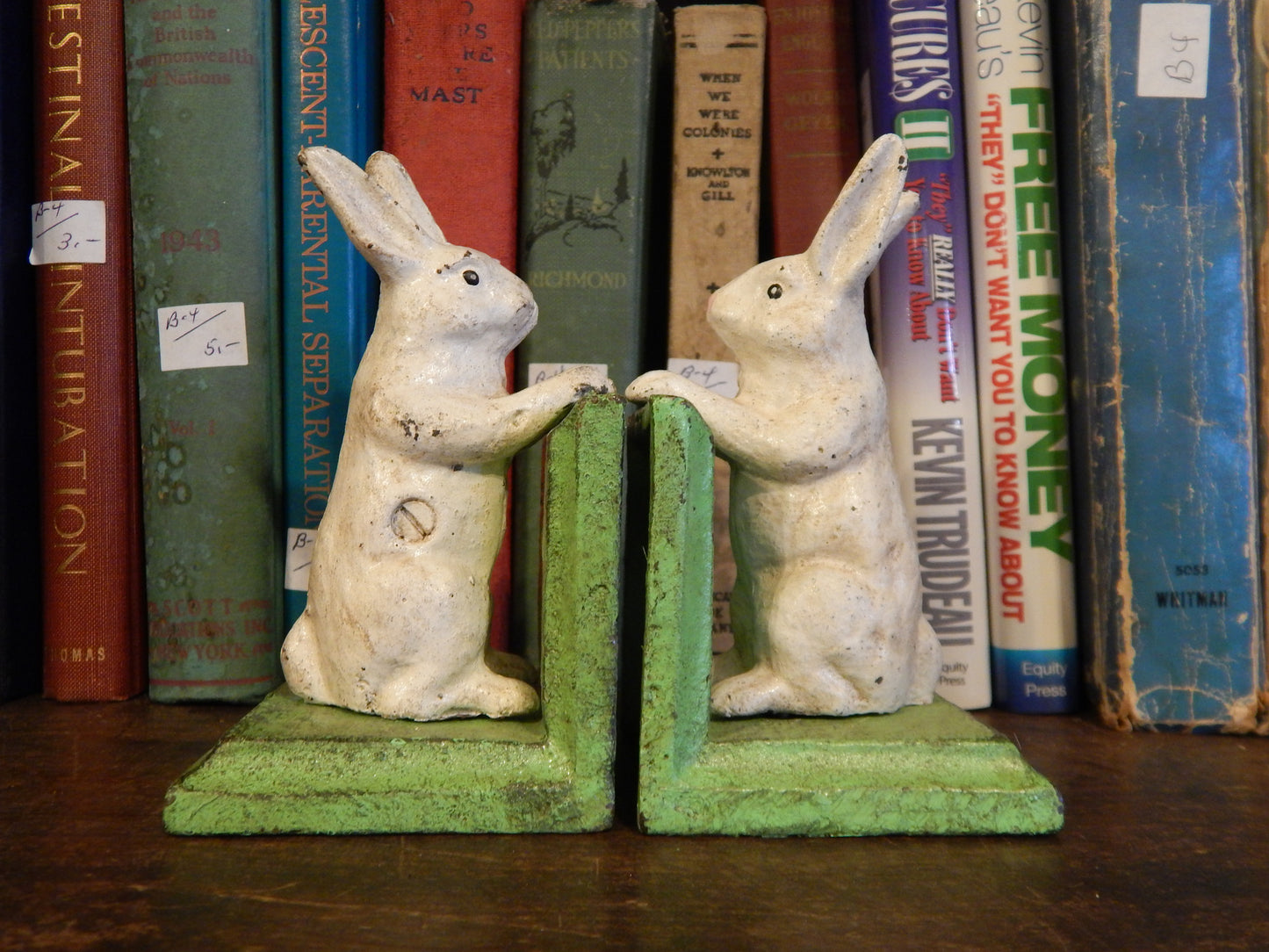 Book End - Cast Iron Pair Rabbit-Jantiques LLC.