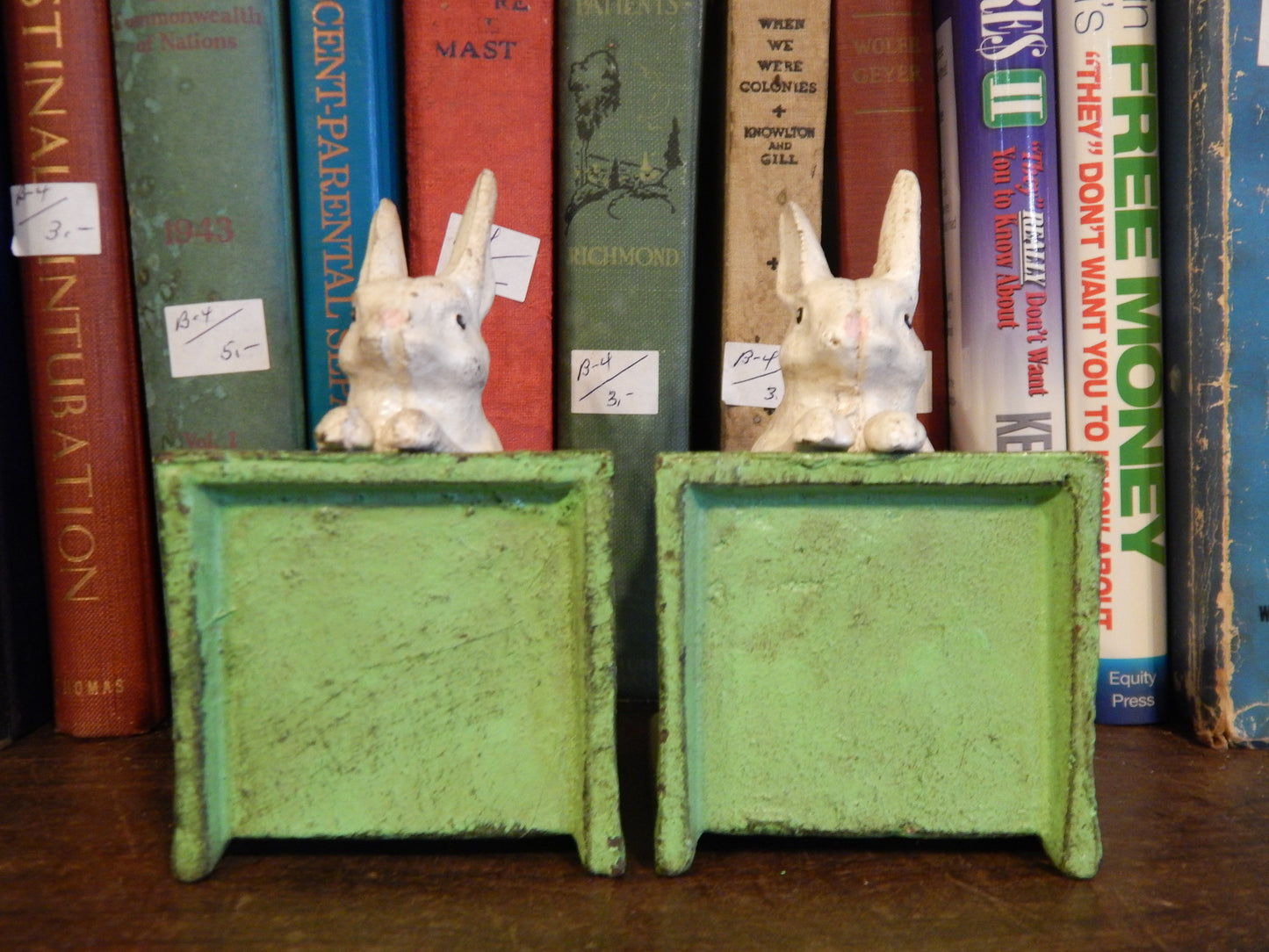 Book End - Cast Iron Pair Rabbit-Jantiques LLC.