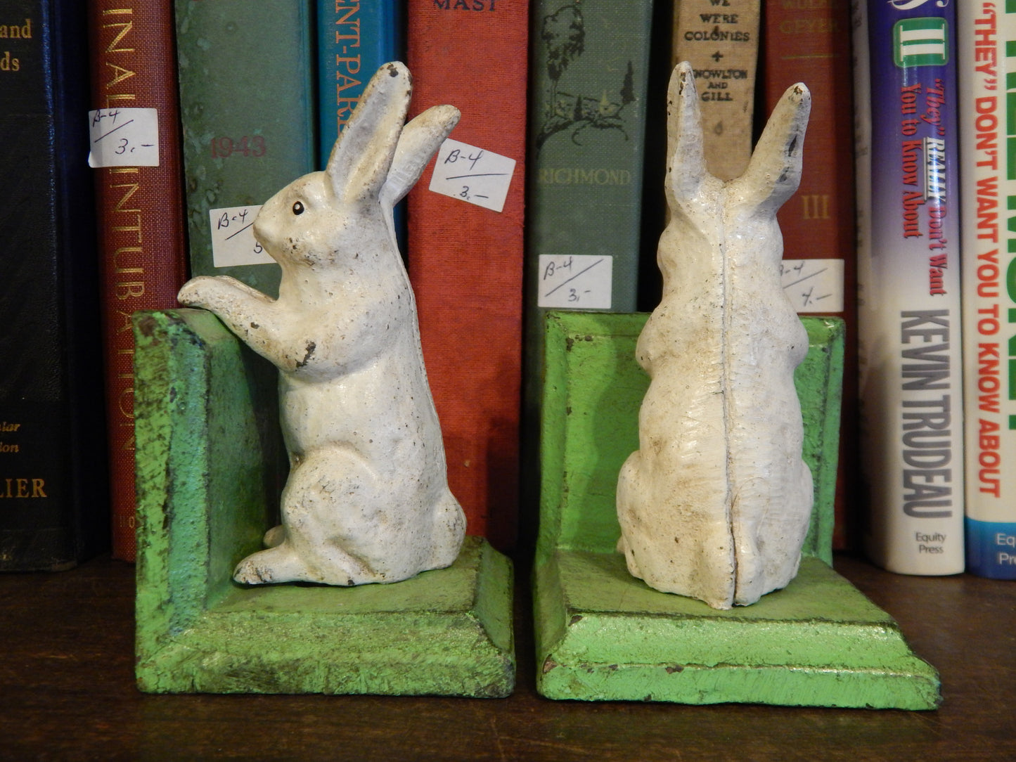 Book End - Cast Iron Pair Rabbit-Jantiques LLC.