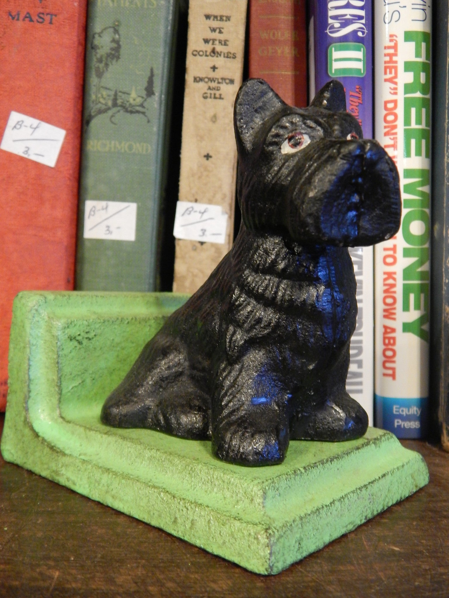 Book Ends - Cast Iron Pair Black Scottish Terrier-Jantiques LLC.