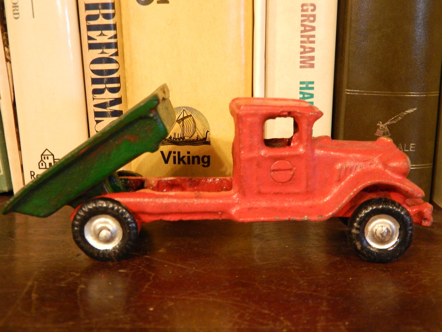 Cast Iron Figurine - Red Dump Truck-Jantiques LLC.