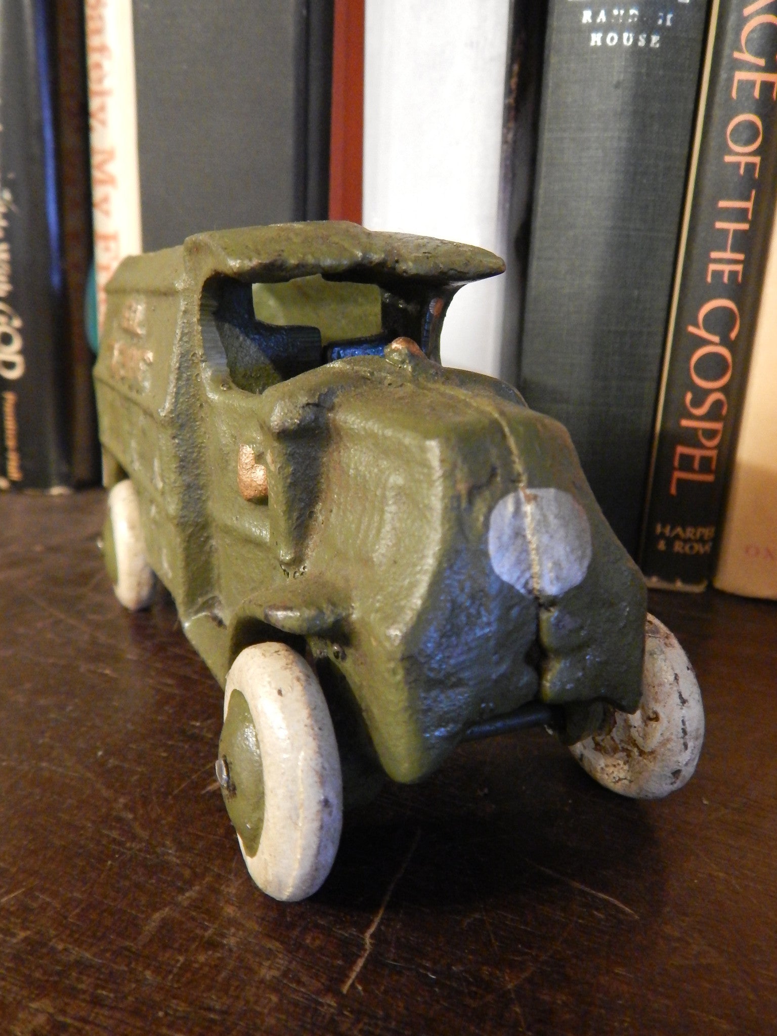 Cast Iron Truck - Hubley Green Telephone Truck Toy-Jantiques LLC.