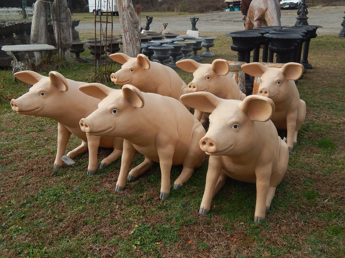 Statue - Life Size Piggy Sitting-Jantiques LLC.