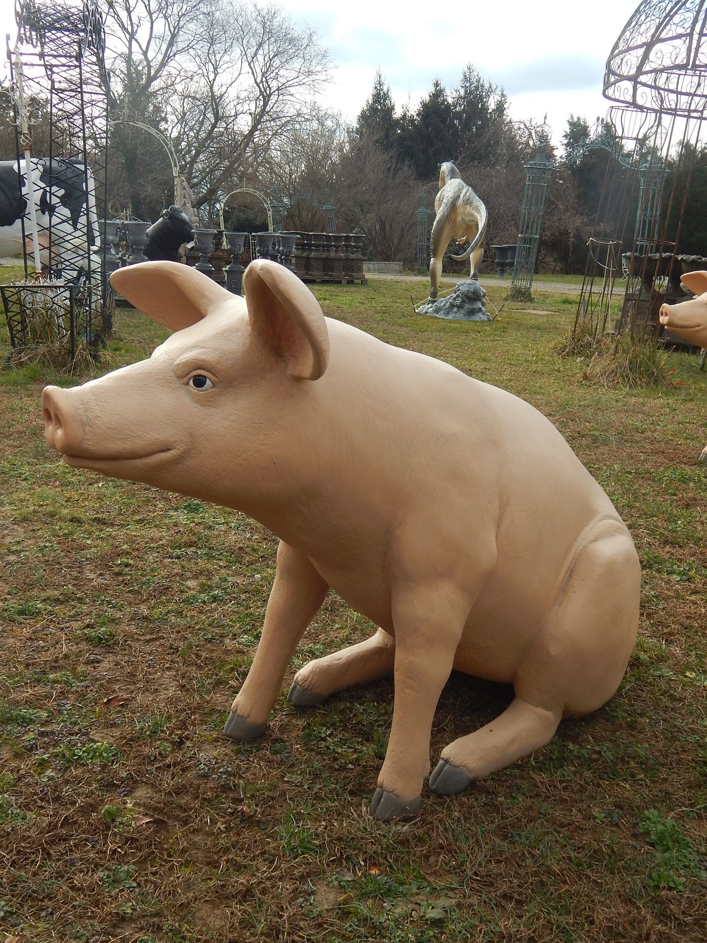 Statue - Life Size Piggy Sitting-Jantiques LLC.