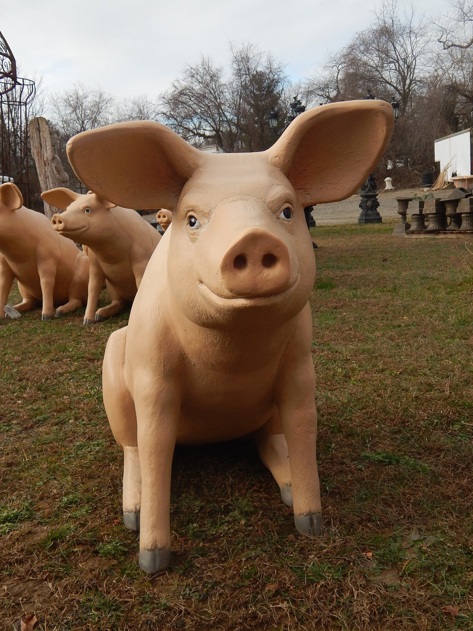 Statue - Life Size Piggy Sitting-Jantiques LLC.