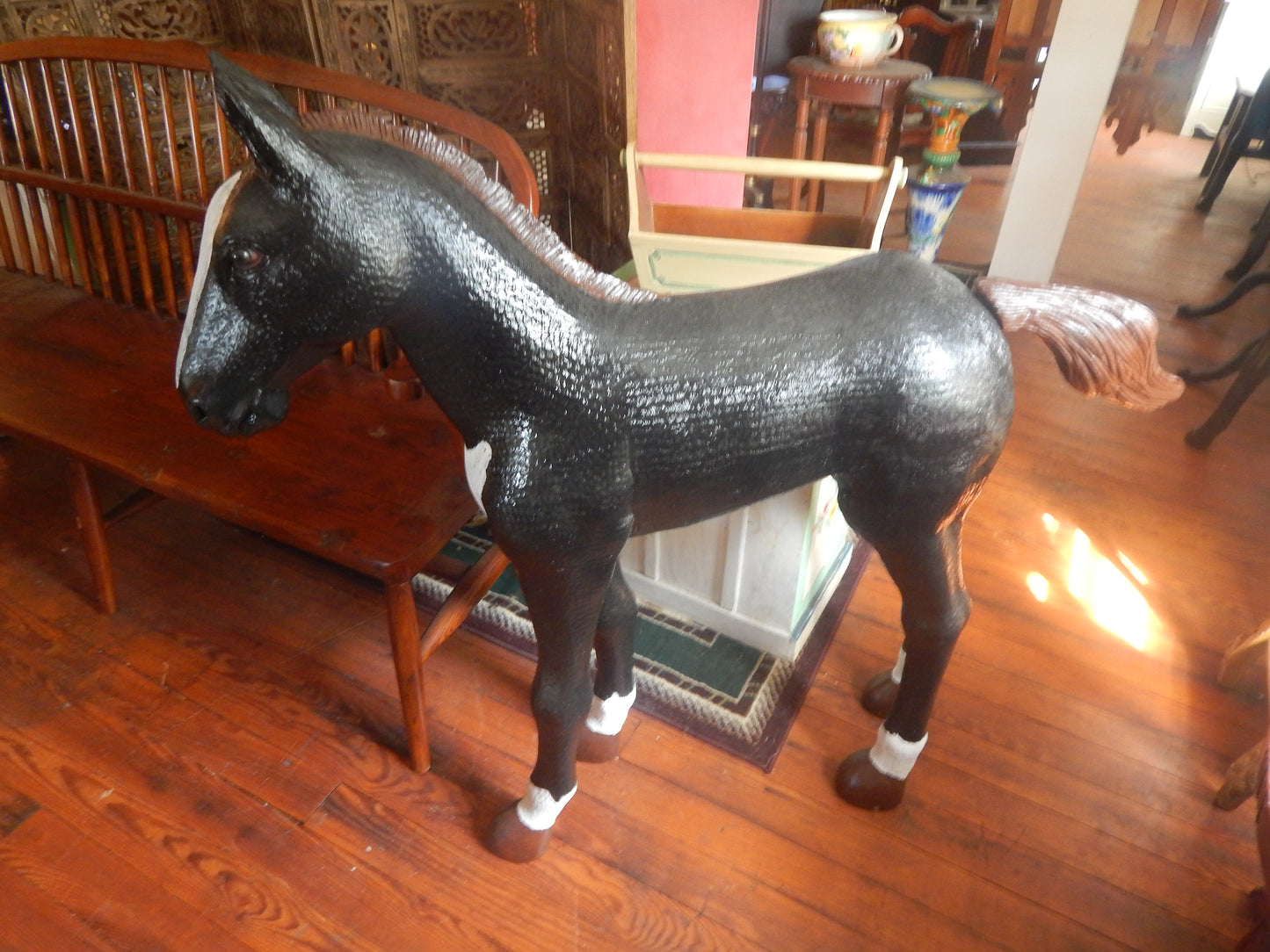 Statue - Life Size Small Black Pony-Jantiques LLC.