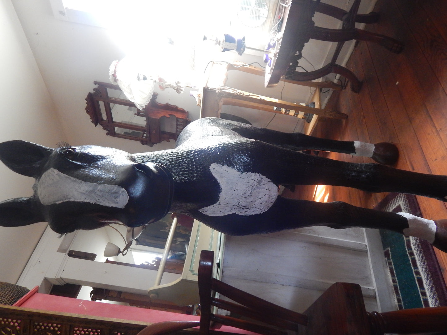 Statue - Life Size Small Black Pony-Jantiques LLC.