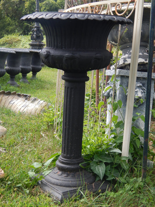 Urns Cast Iron -Single Fluted Pedestal-Jantiques LLC.