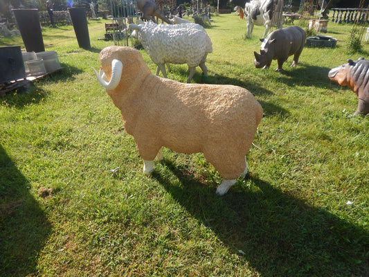 Statue - Life Size Yellow Sheep-Jantiques LLC.