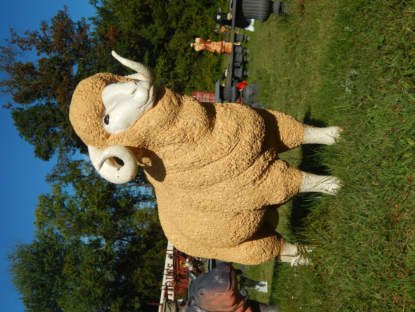 Statue - Life Size Yellow Sheep-Jantiques LLC.