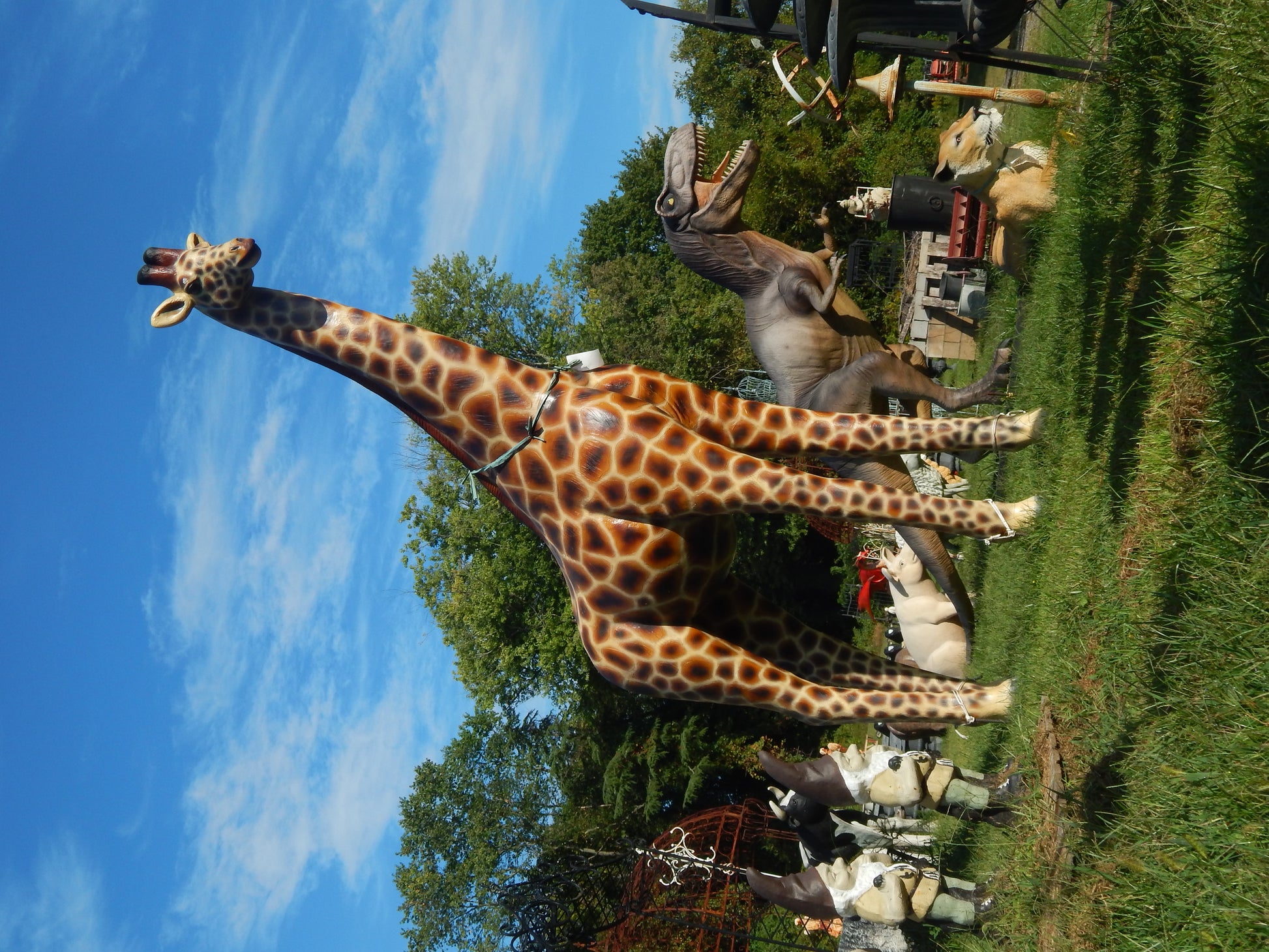 Statue - Life Size 12 feet Tall Giraffe-Jantiques LLC.