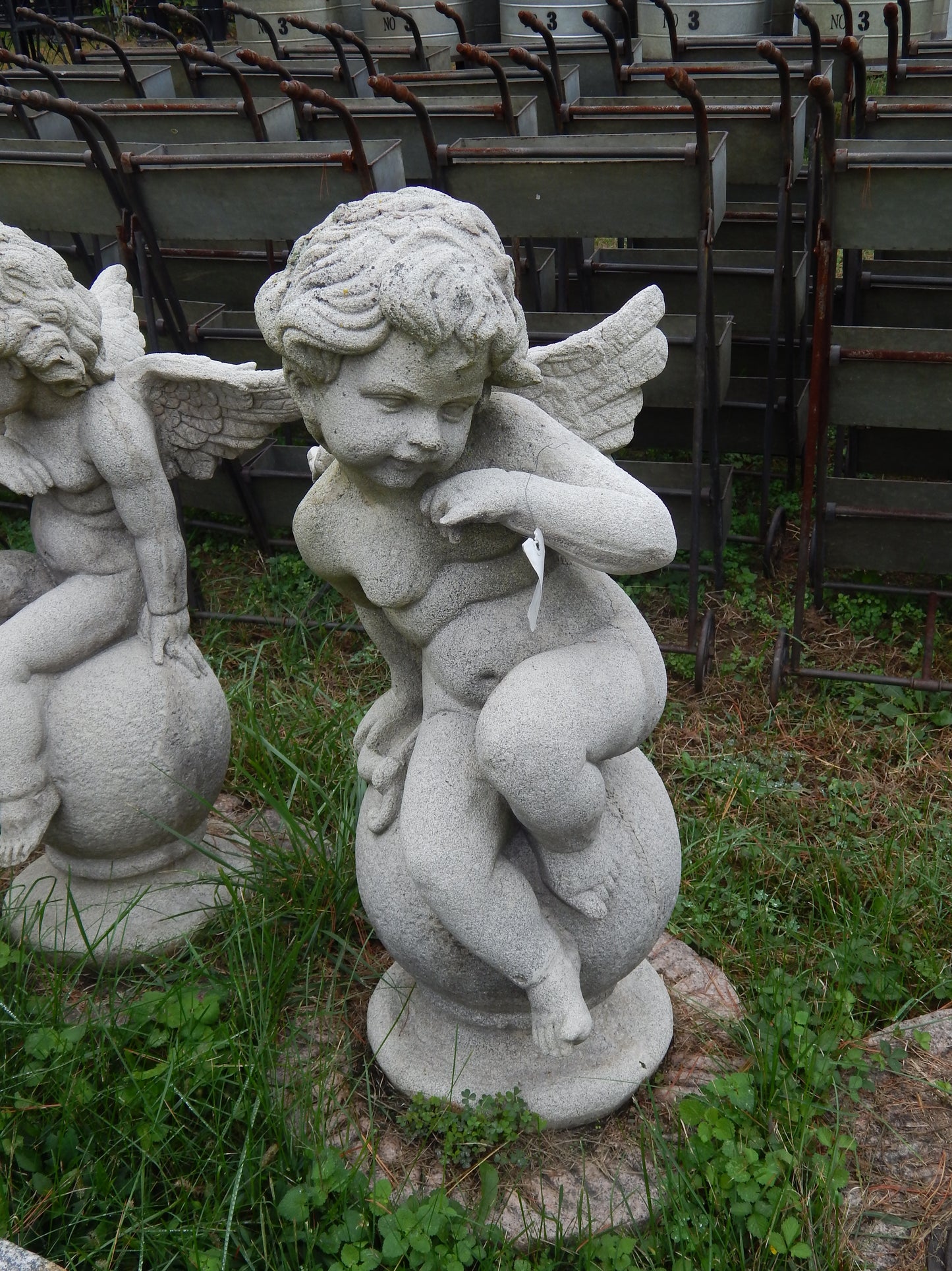 Fiberglass Statue - Set of 4 Cherub Angel Stone Dust-Jantiques LLC.