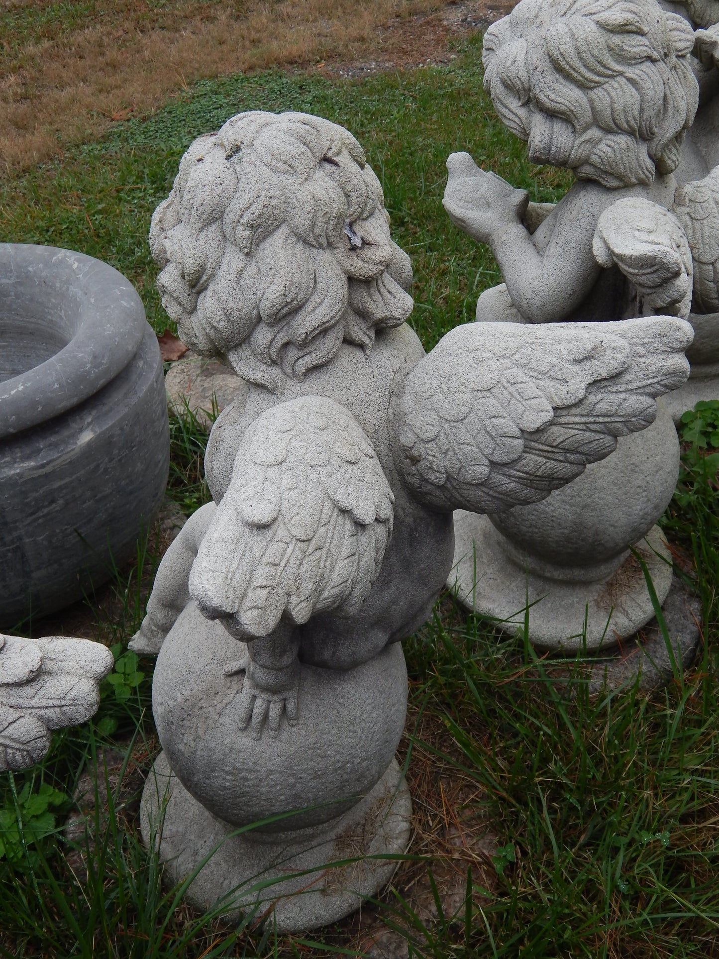 Fiberglass Statue - Set of 4 Cherub Angel Stone Dust-Jantiques LLC.