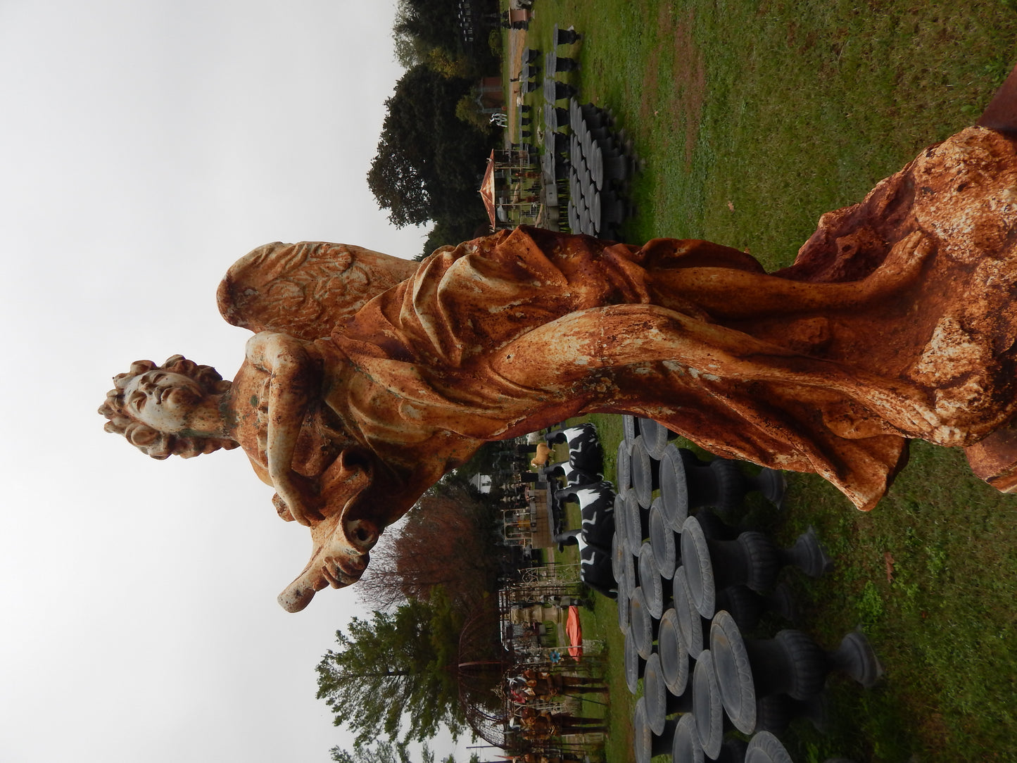 Cast Iron Statue - Life Size Winged Victorian Women-Jantiques LLC.