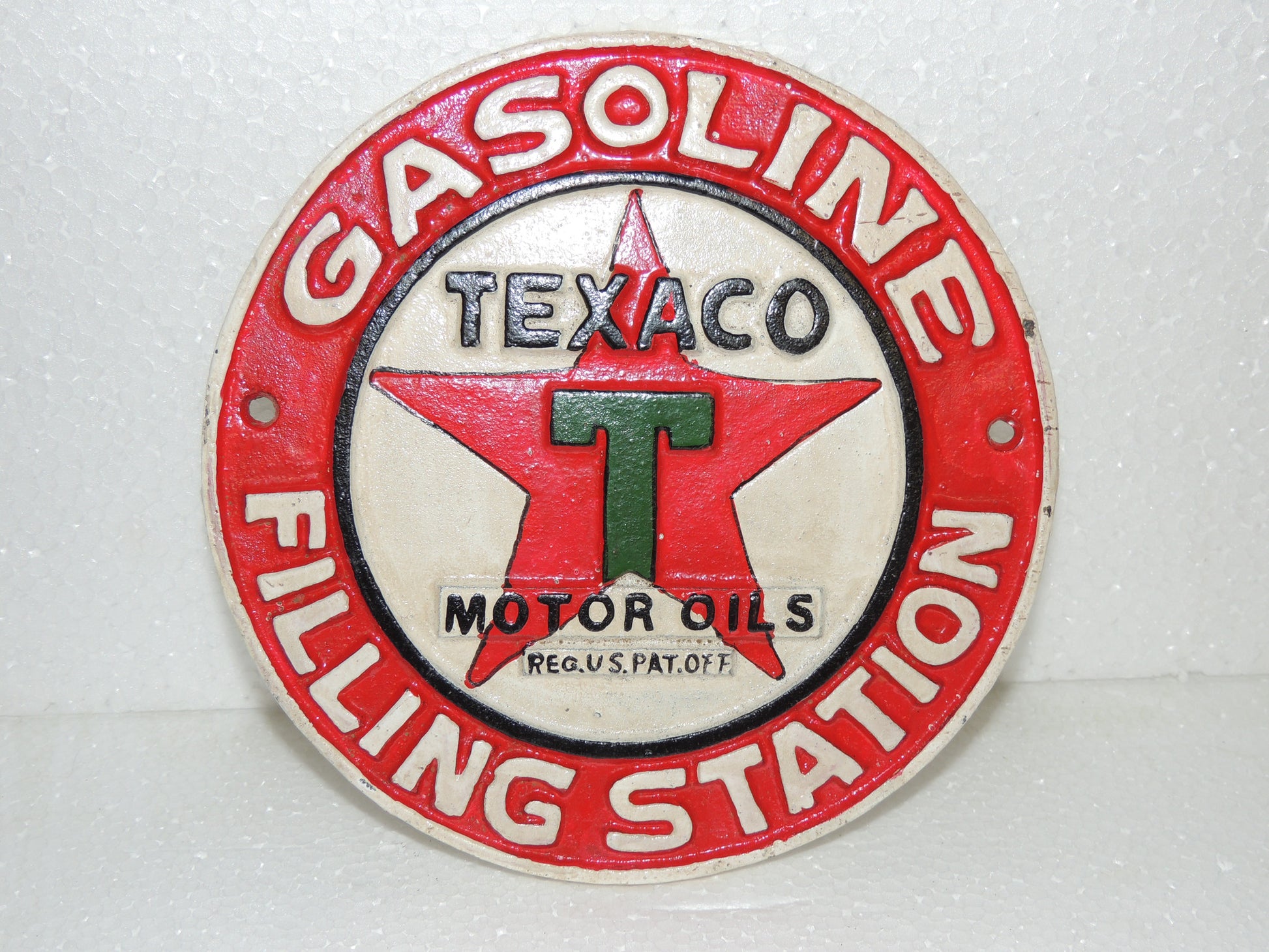 Cast Iron Sign - "TEXACO Motor Oils GASOLINE FILLING STATION"-Jantiques LLC.