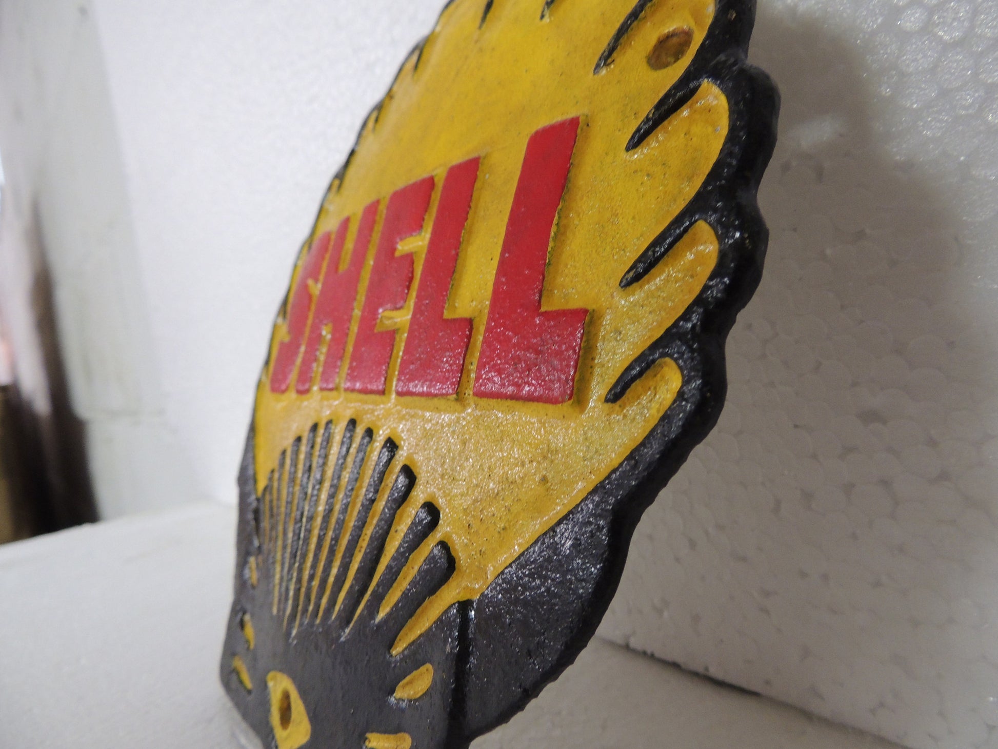 Cast Iron Sign - Sea Shell "SHELL Motor Oil Gasoline"-Jantiques LLC.