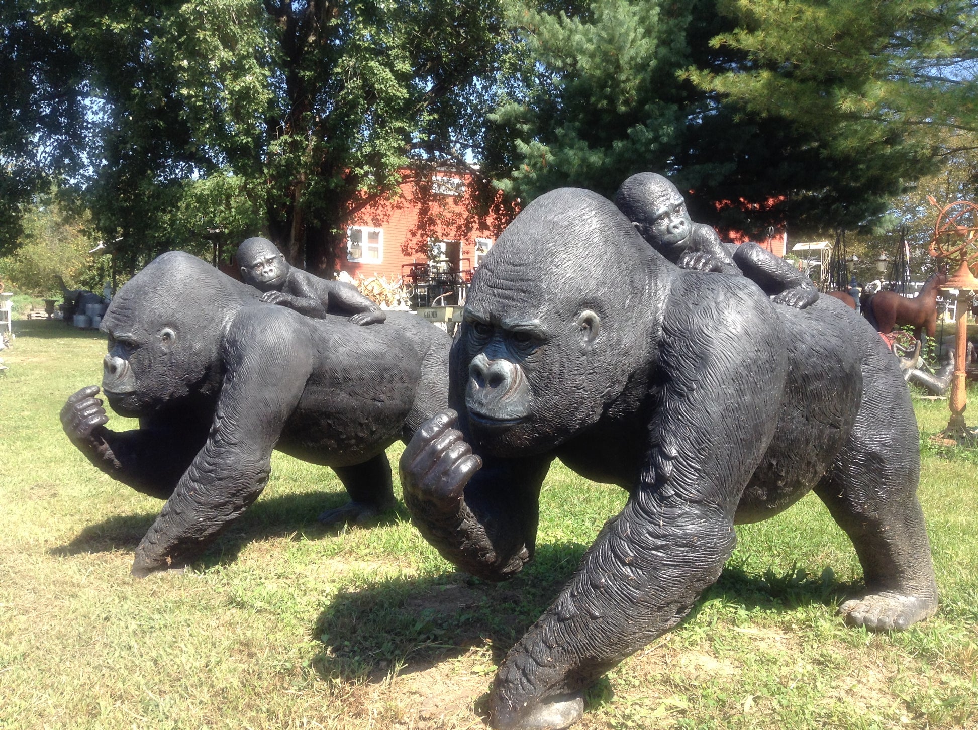 Statue - Life Size Gorilla & Child-Jantiques LLC.