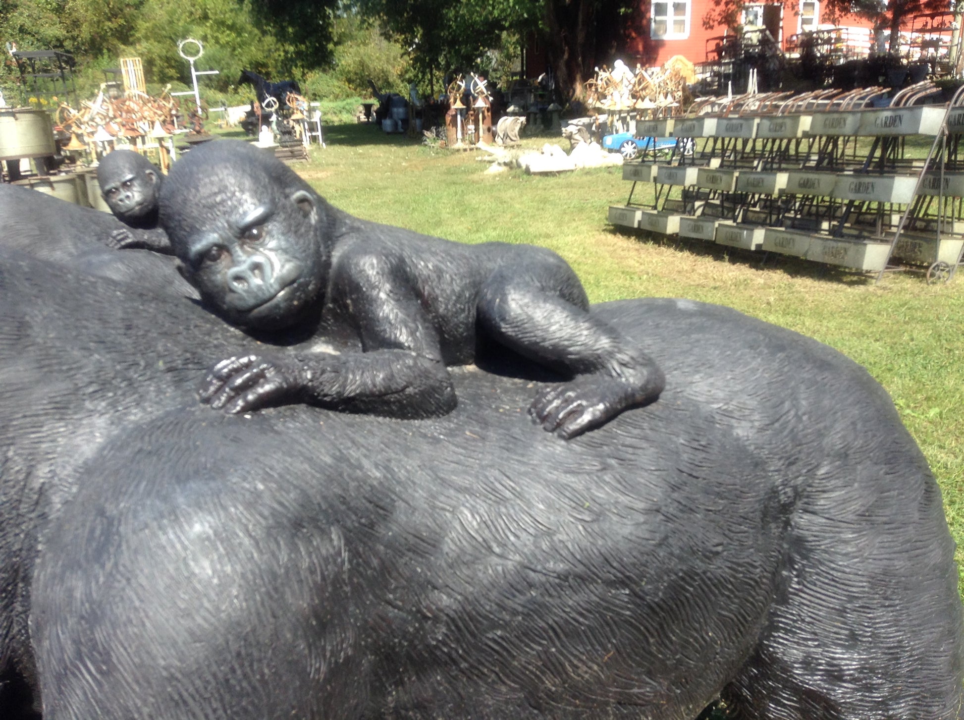 Statue - Life Size Gorilla & Child-Jantiques LLC.