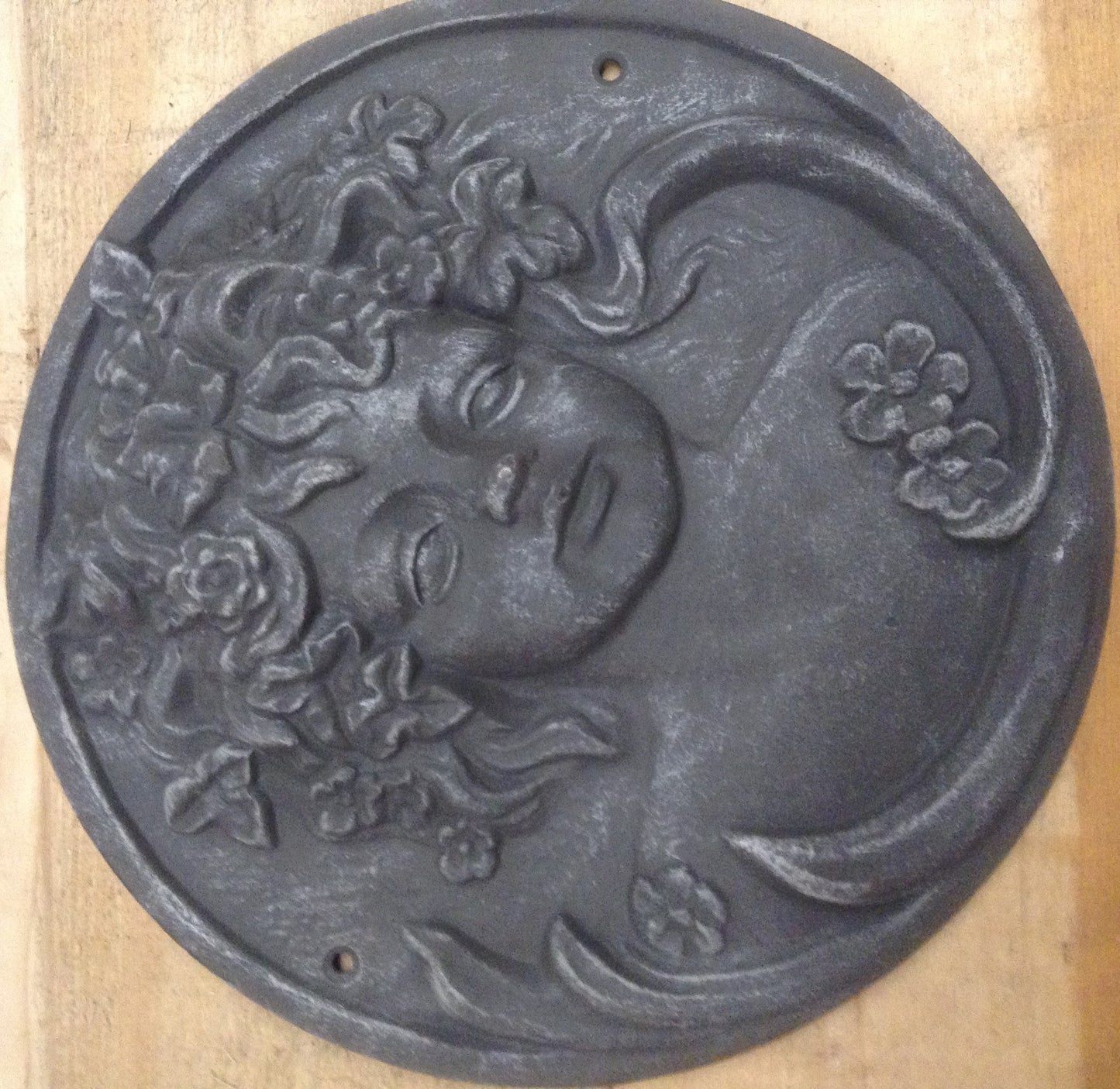 Cast Iron Sign - Floral Cherub-Jantiques LLC.