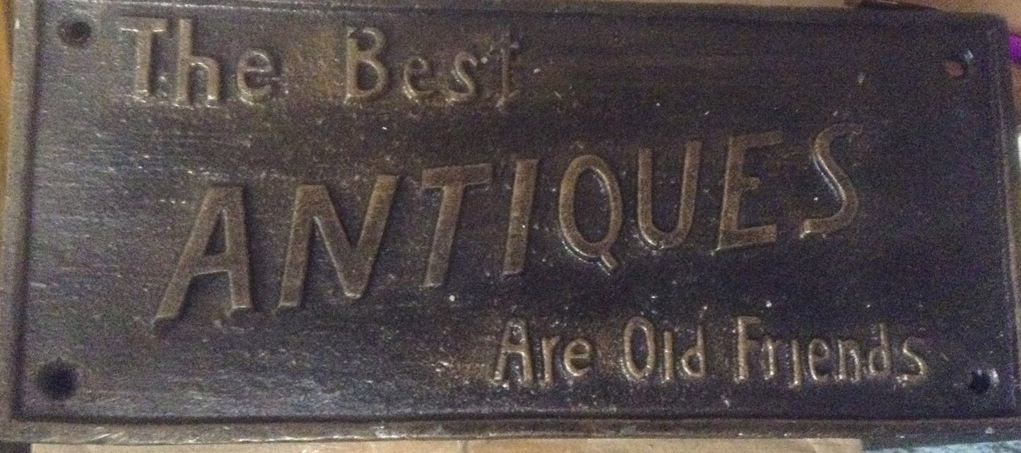 Cast Iron Sign - "The Best Antiques"-Jantiques LLC.