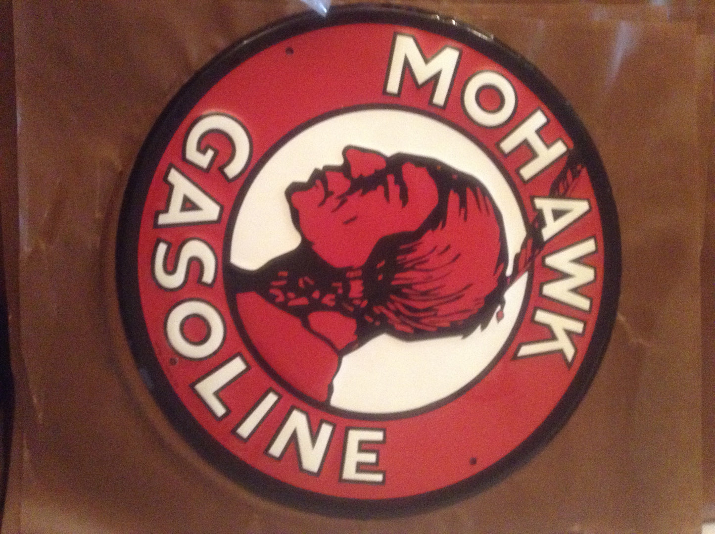 Flat Tin Sign - Round Mohawk Gasoline-Jantiques LLC.