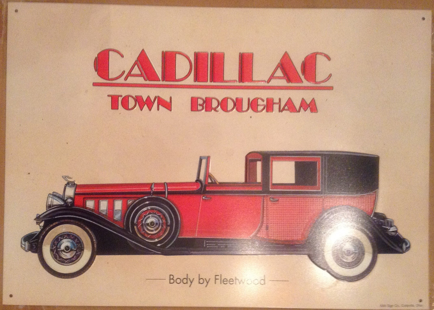 Flat Tin Sign - "CADILLAC" Town Brougham-Jantiques LLC.