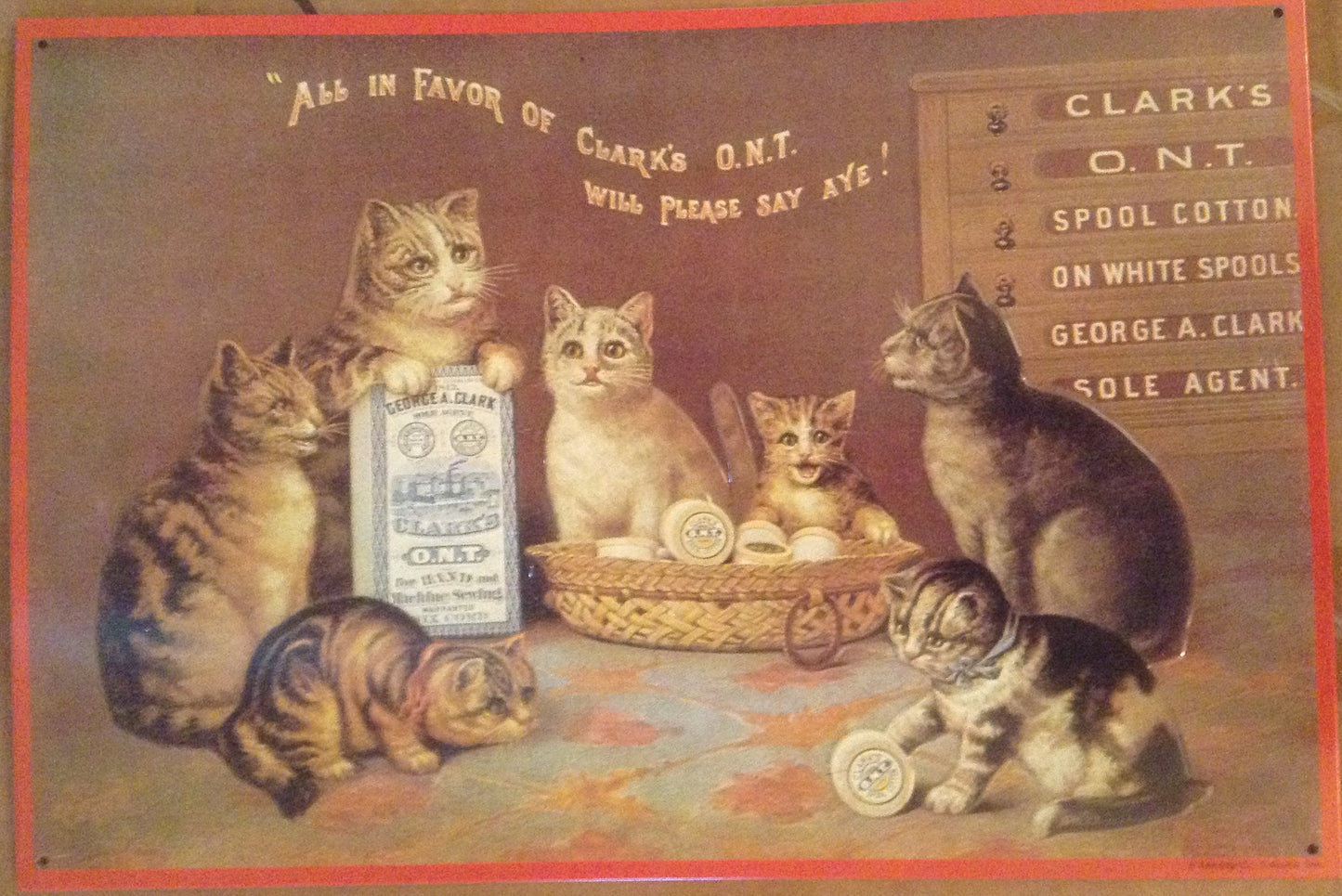 Flat Tin Sign - Vintage Cat-Jantiques LLC.