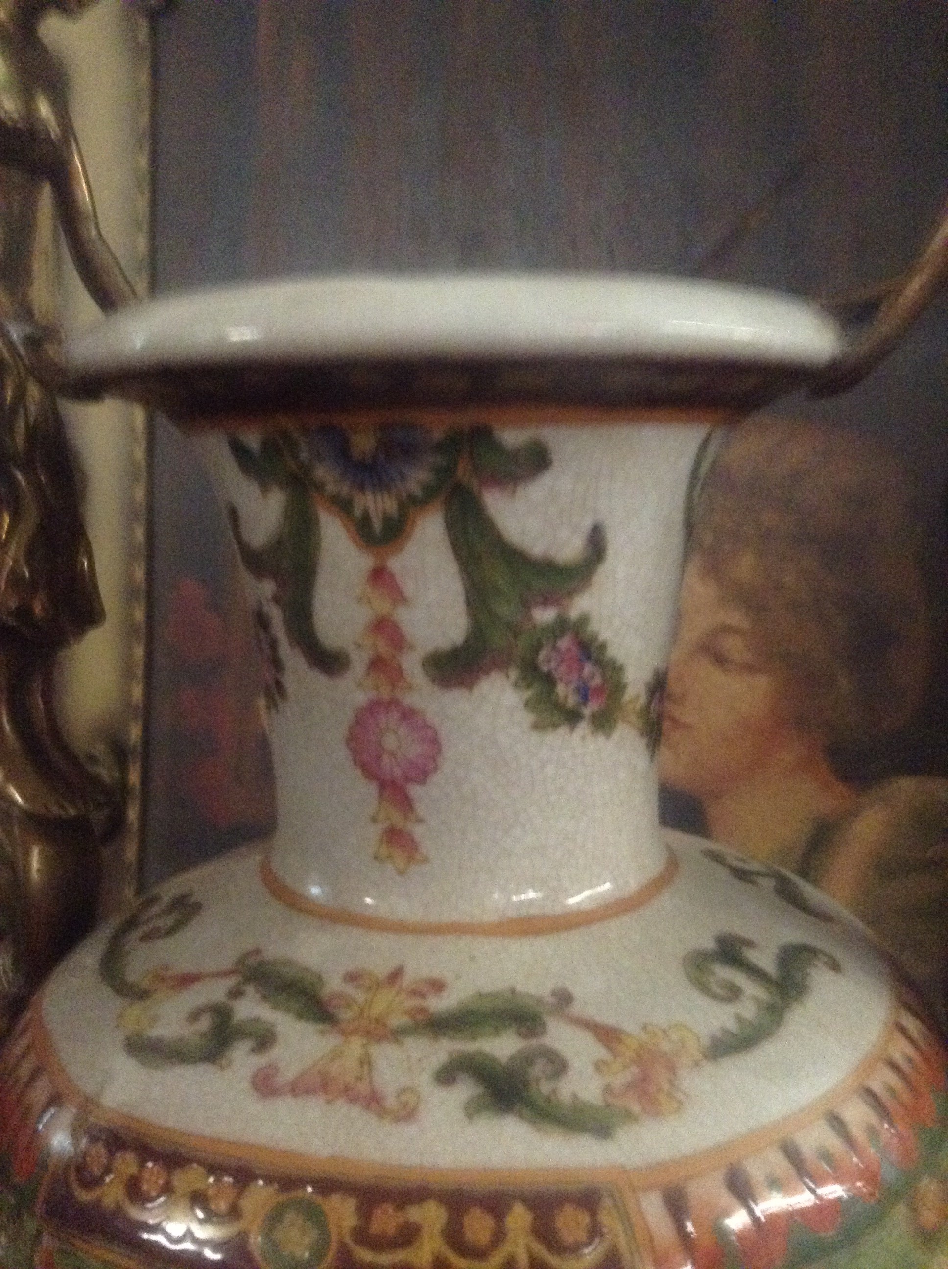 Sevres Porcelain - Green Pair French Urn Style Vase w/ Gilded Ormolu Lady-Jantiques LLC.